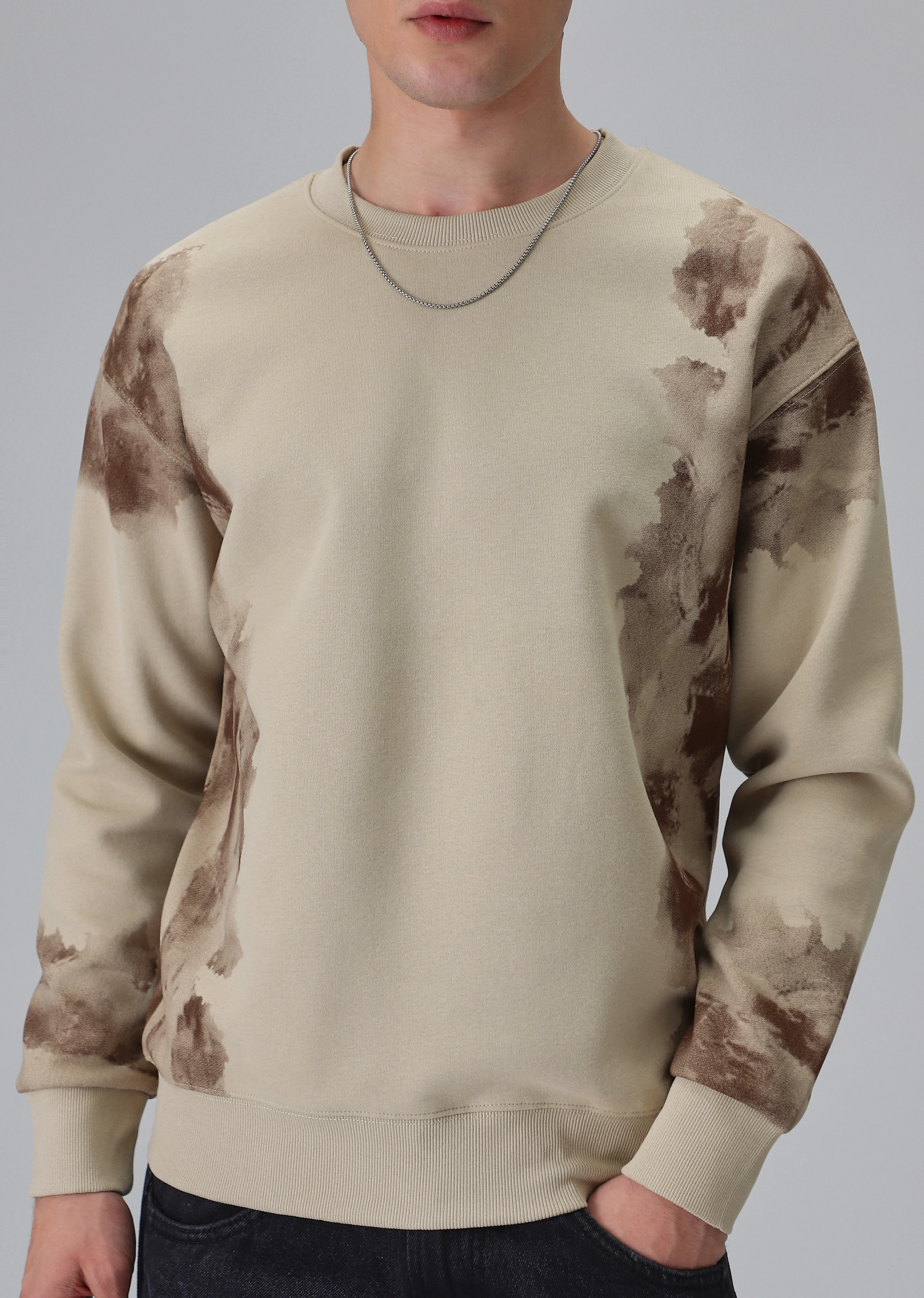 Waved Biege Sweatshirt - Image 7