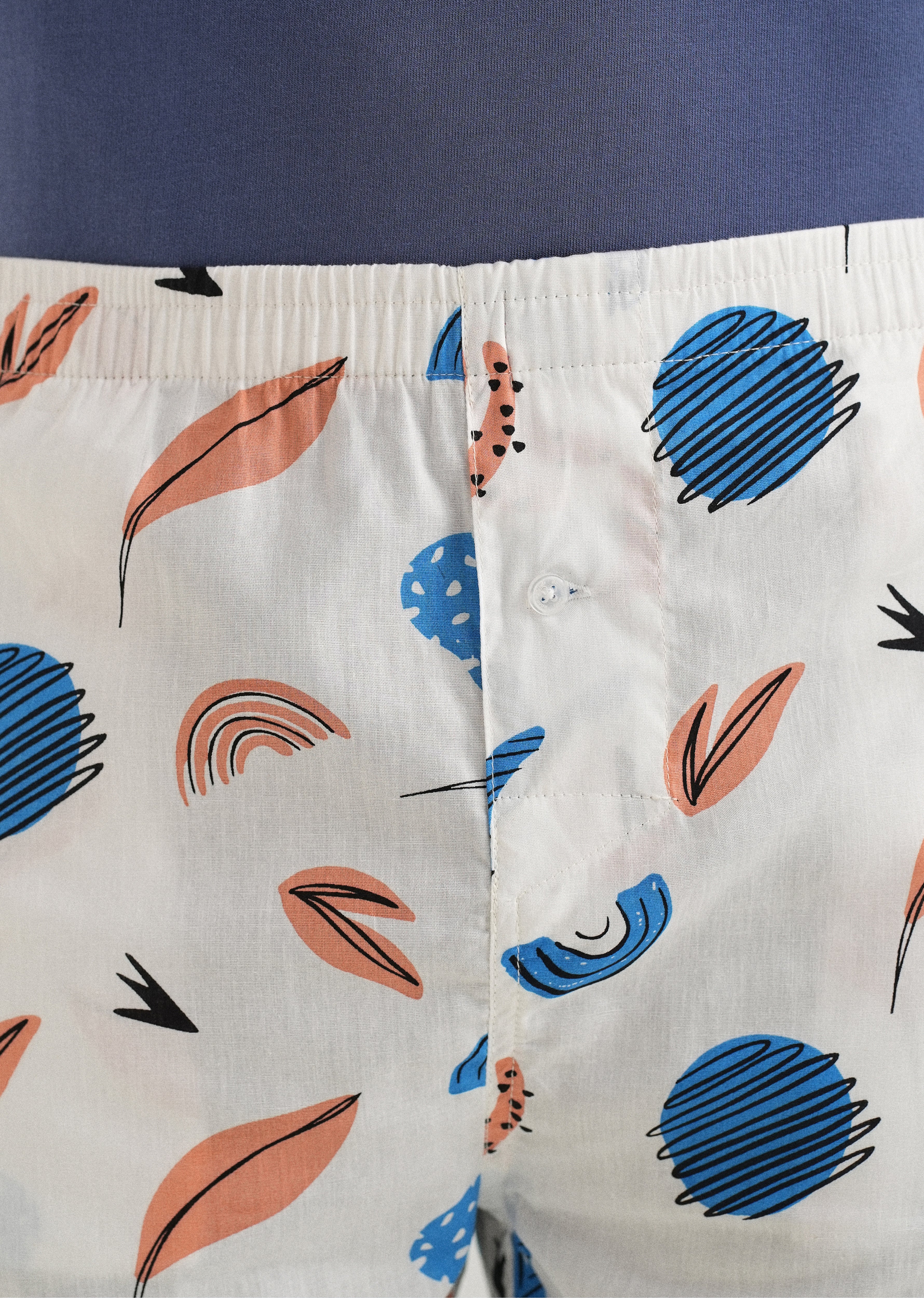 White Abstract Printed Boxer - Image 3