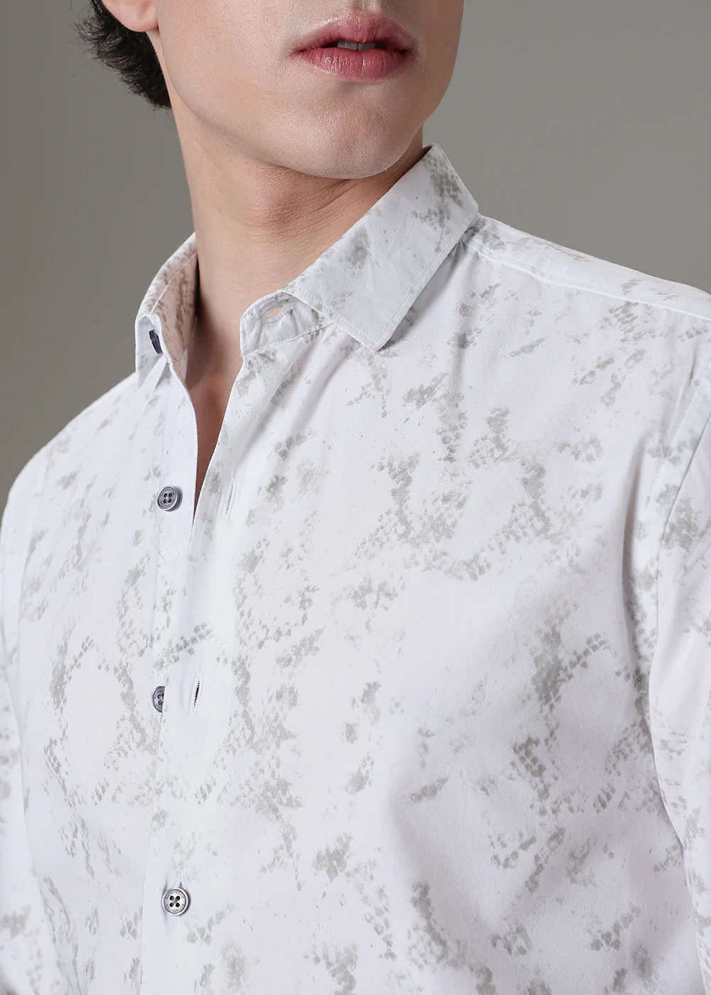 White Abstract Printed Shirt - Image 2
