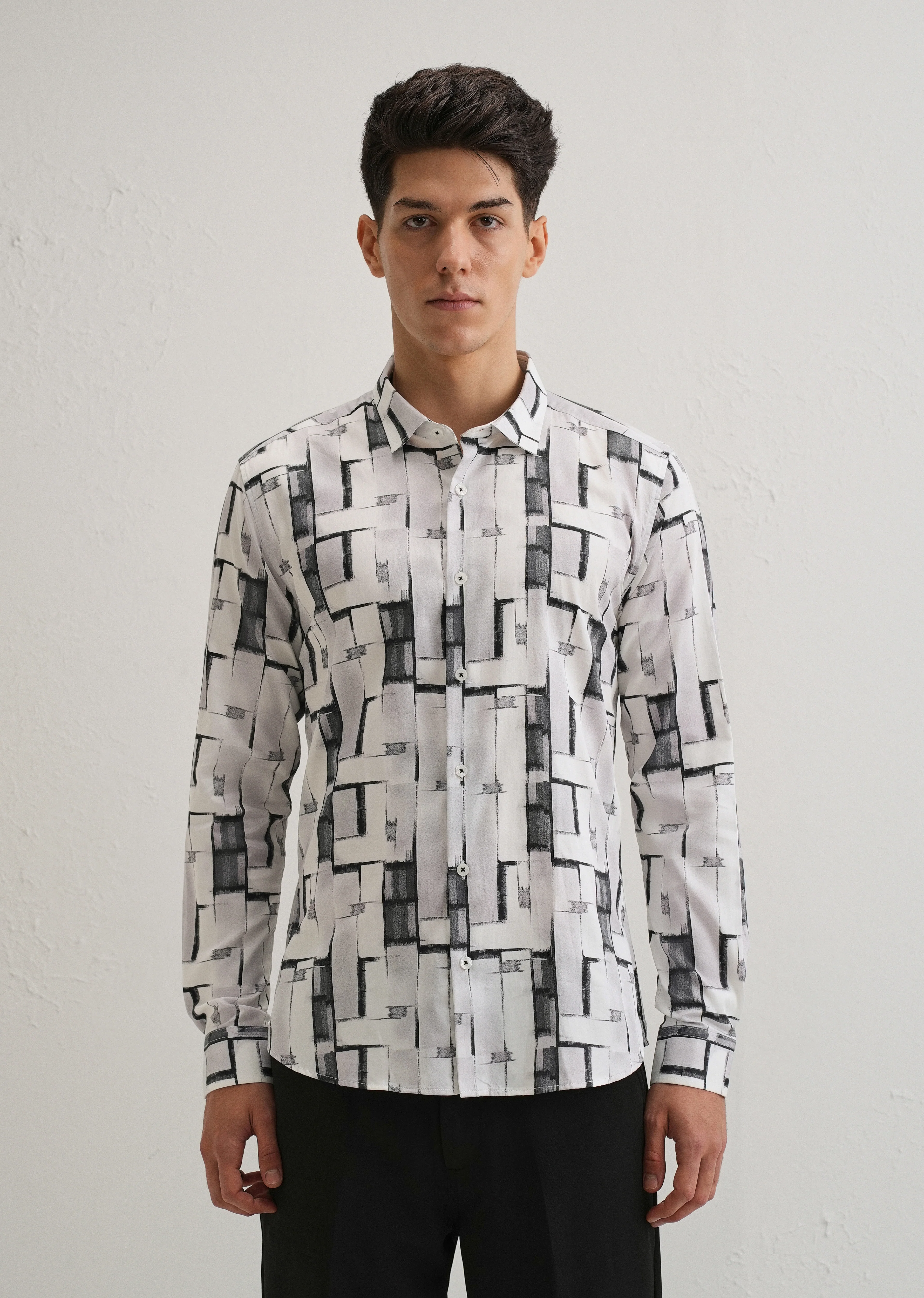 White Abstractox Printed shirt - Image 3