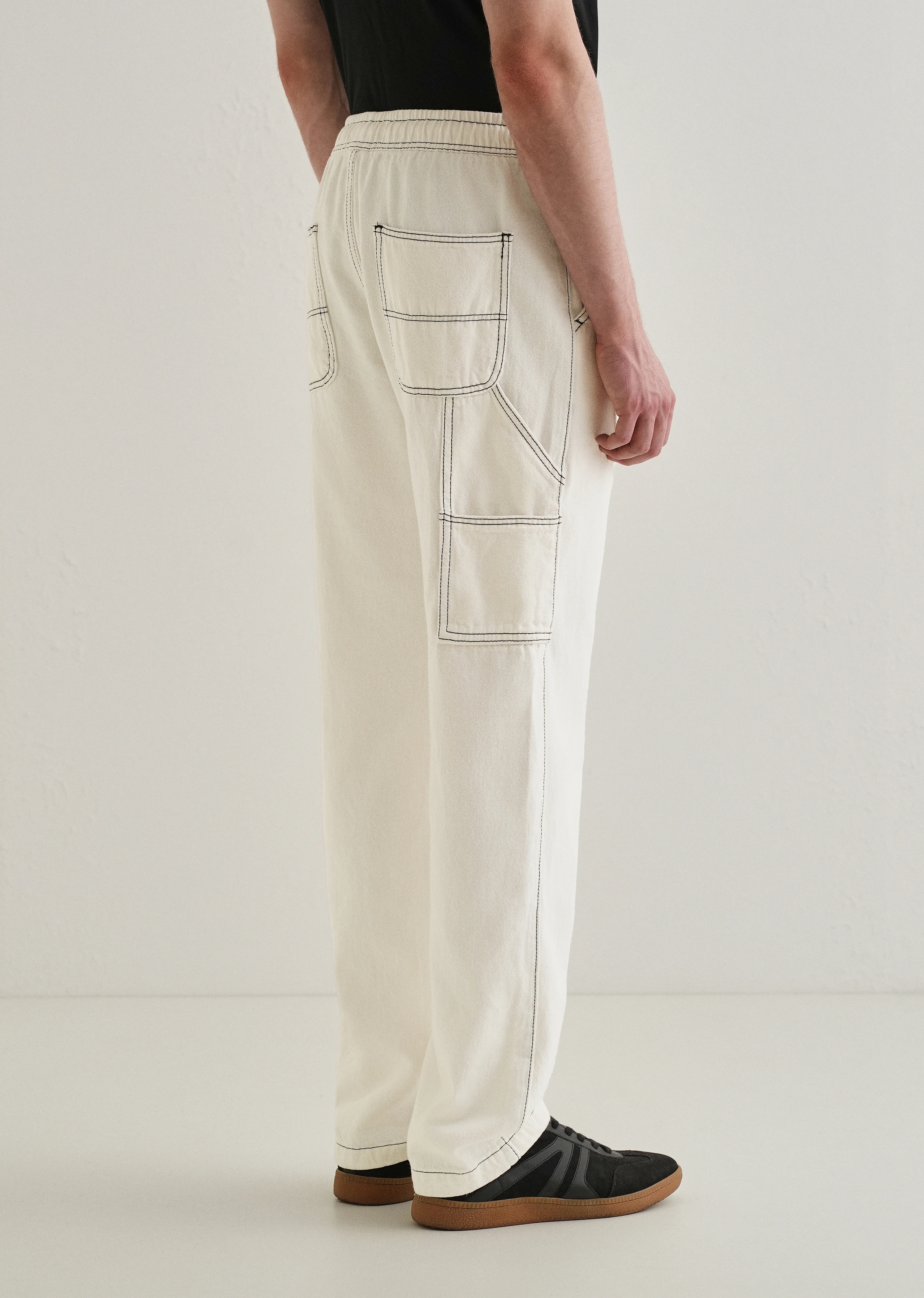 White Baggy Fit Carpenter Denim - Image 2