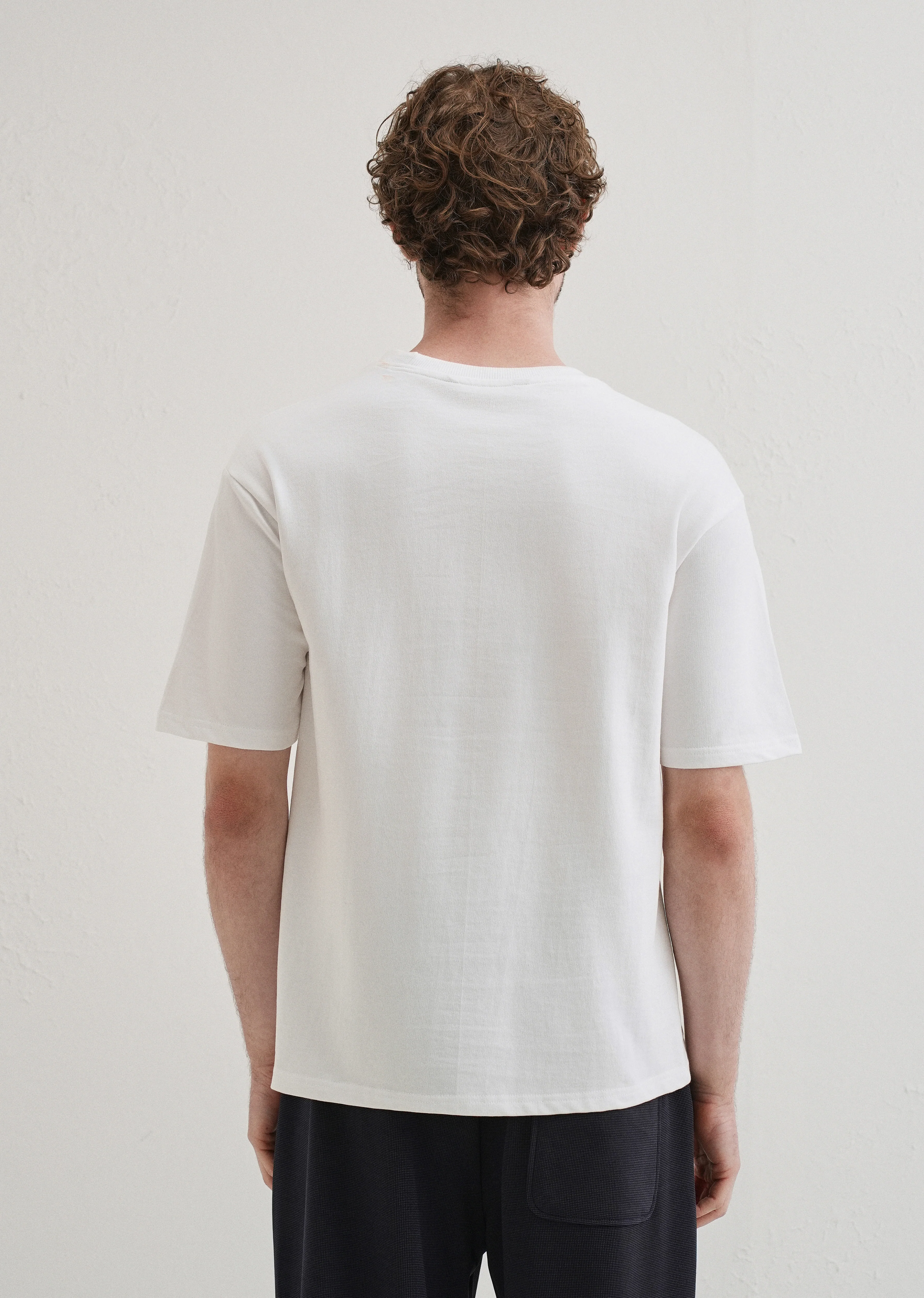 White Basic Relaxed Fit T-shirt - Image 2