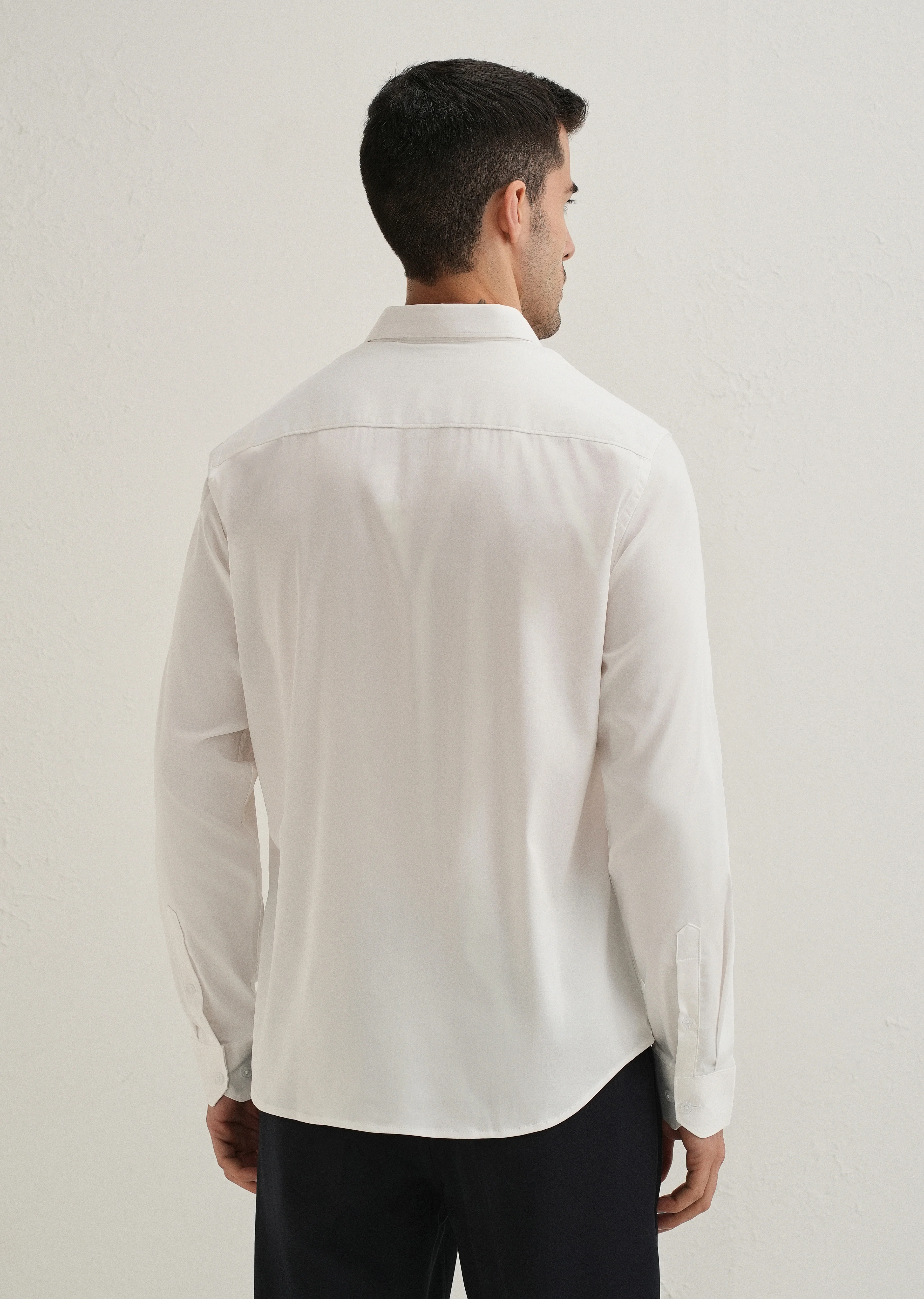 White Blossom Embroidered Designer Shirt - Image 3