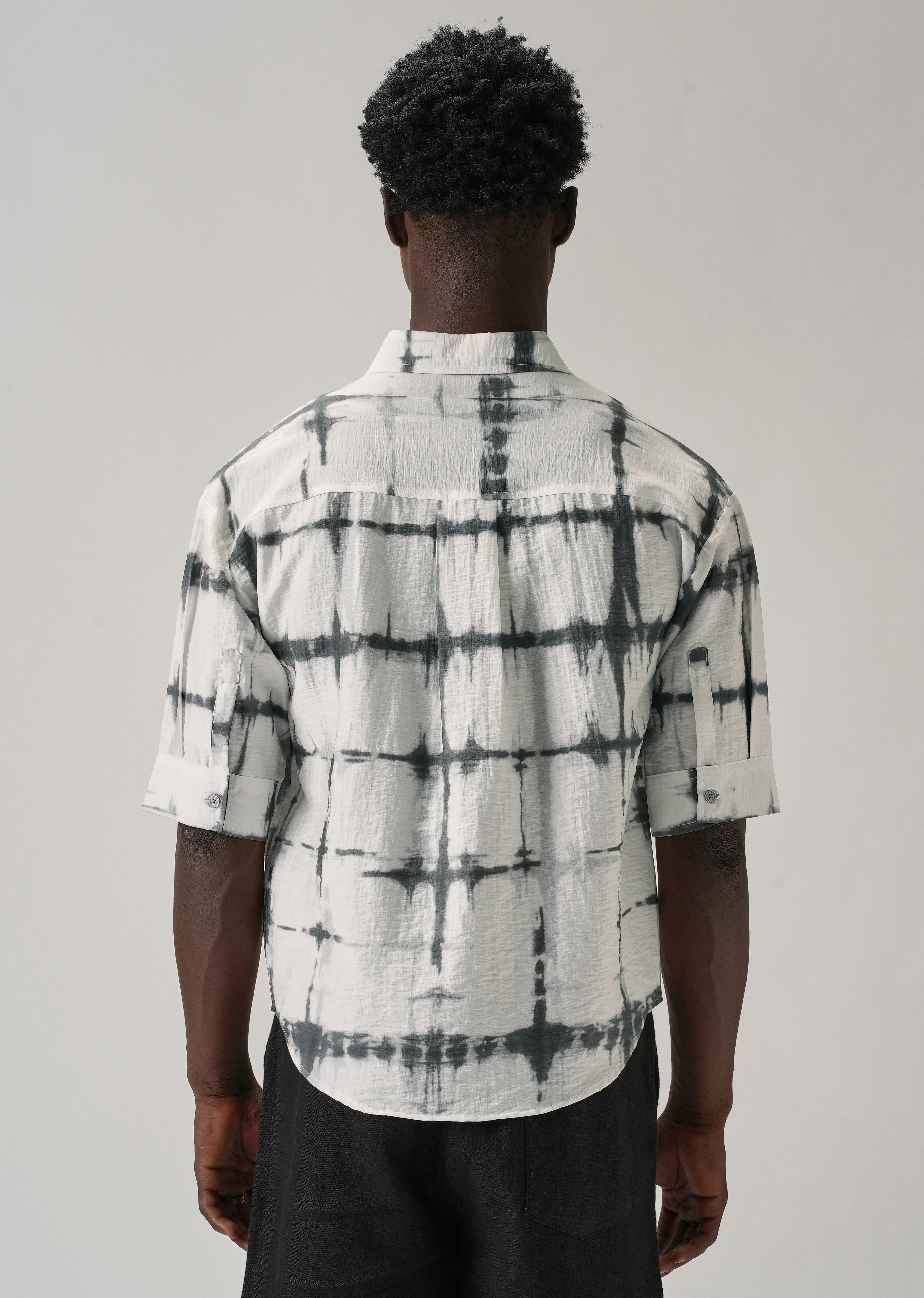 White Boxy Fit Tie-Dye Printed Shirt - Image 2