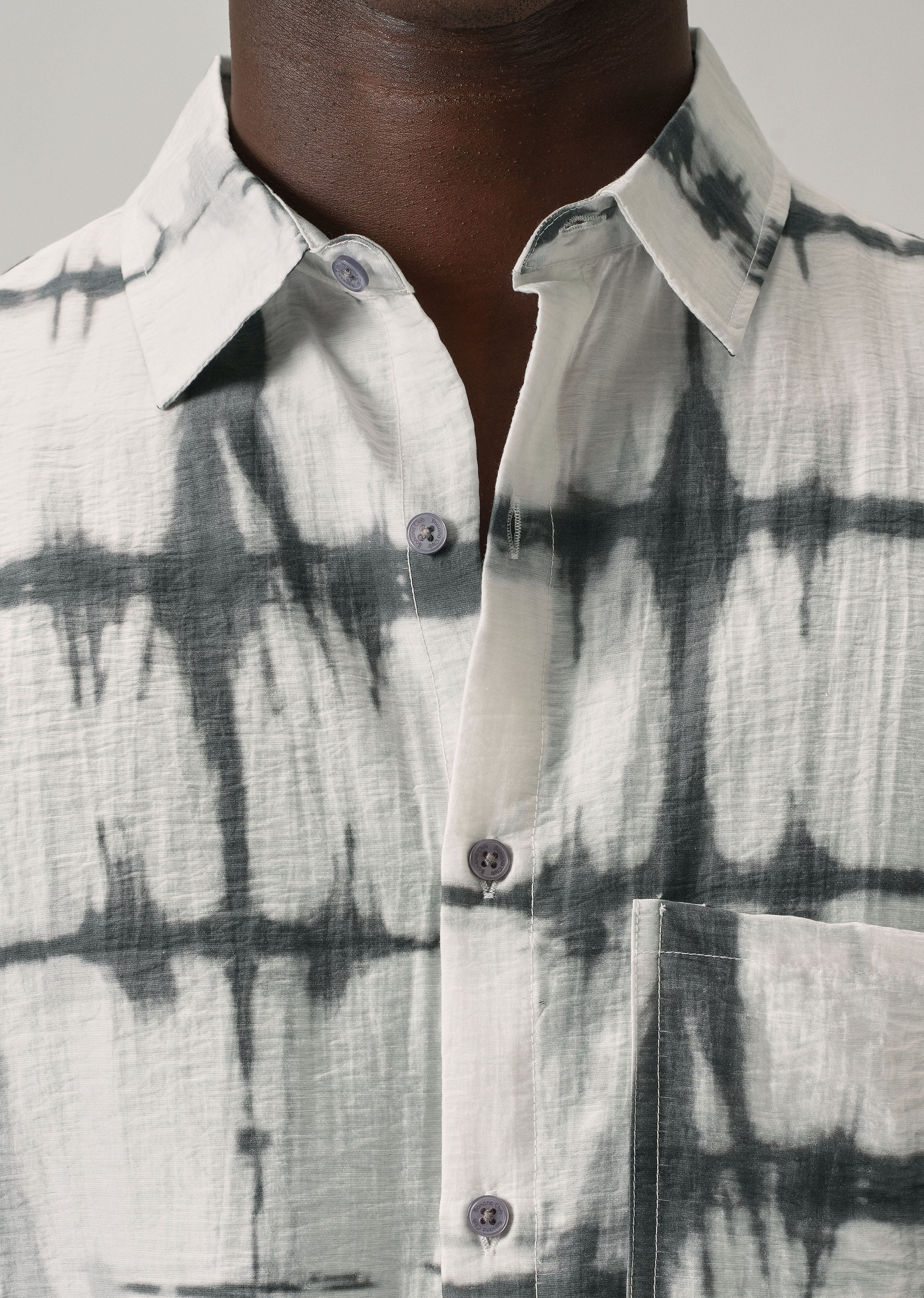 White Boxy Fit Tie-Dye Printed Shirt - Image 5