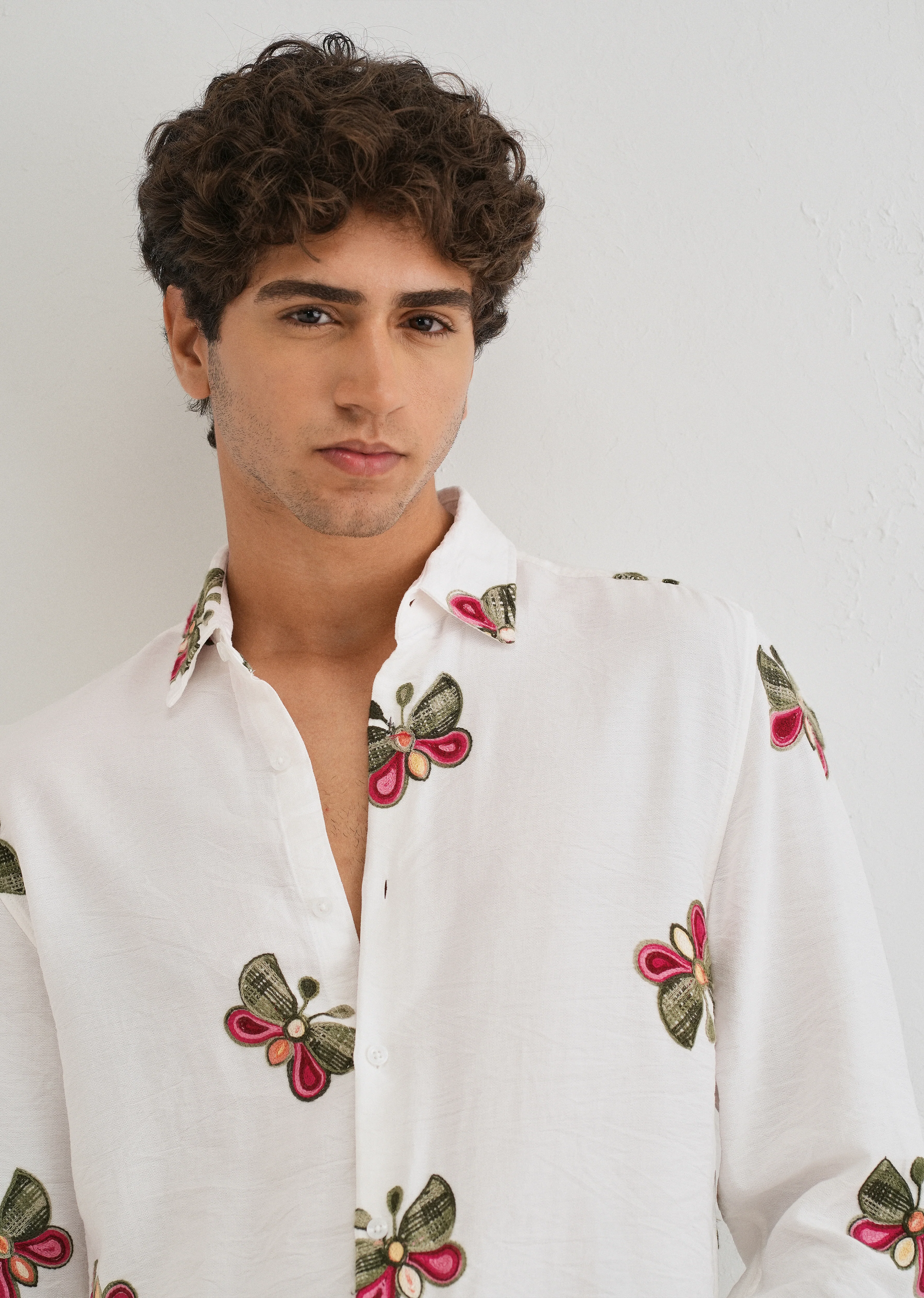 White Butterfly Embroidered Shirt - Image 5