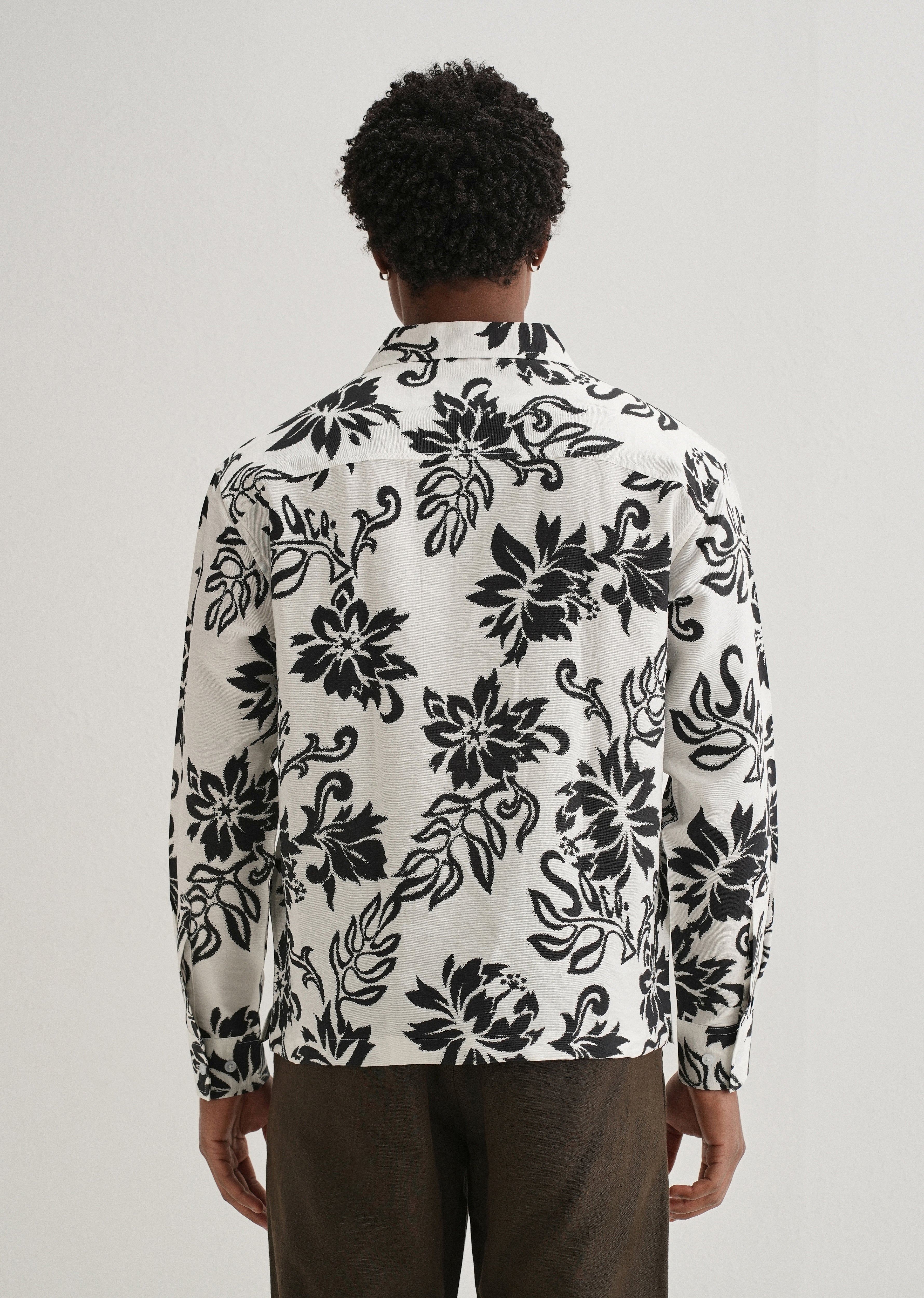 White Classic Floral Printed Shirt - Image 2