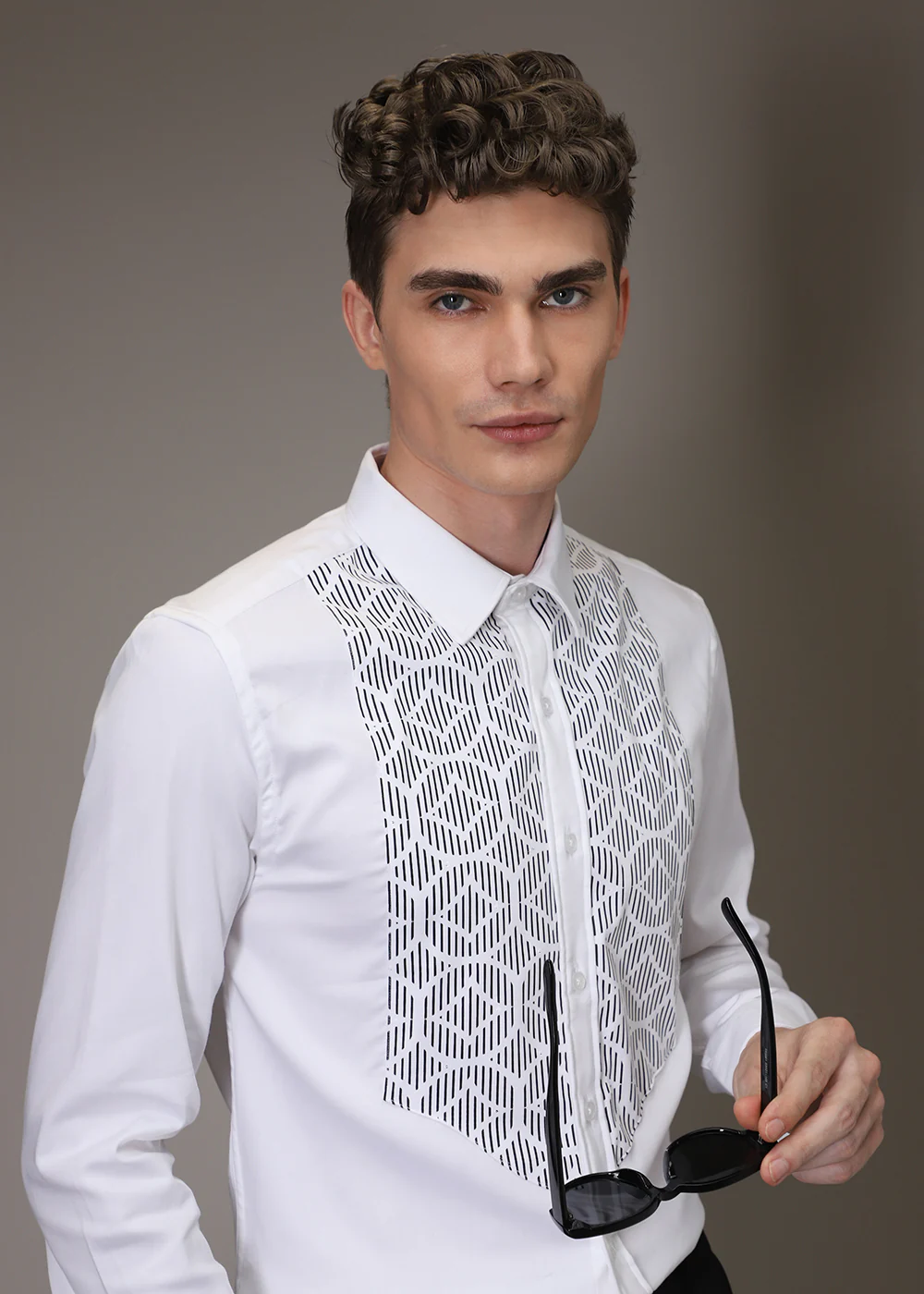 White Cocktail Designer Shirt - Image 2