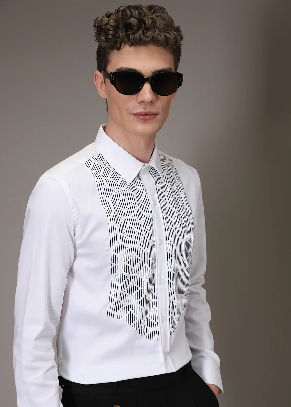 White Cocktail Designer Shirt - Image 5