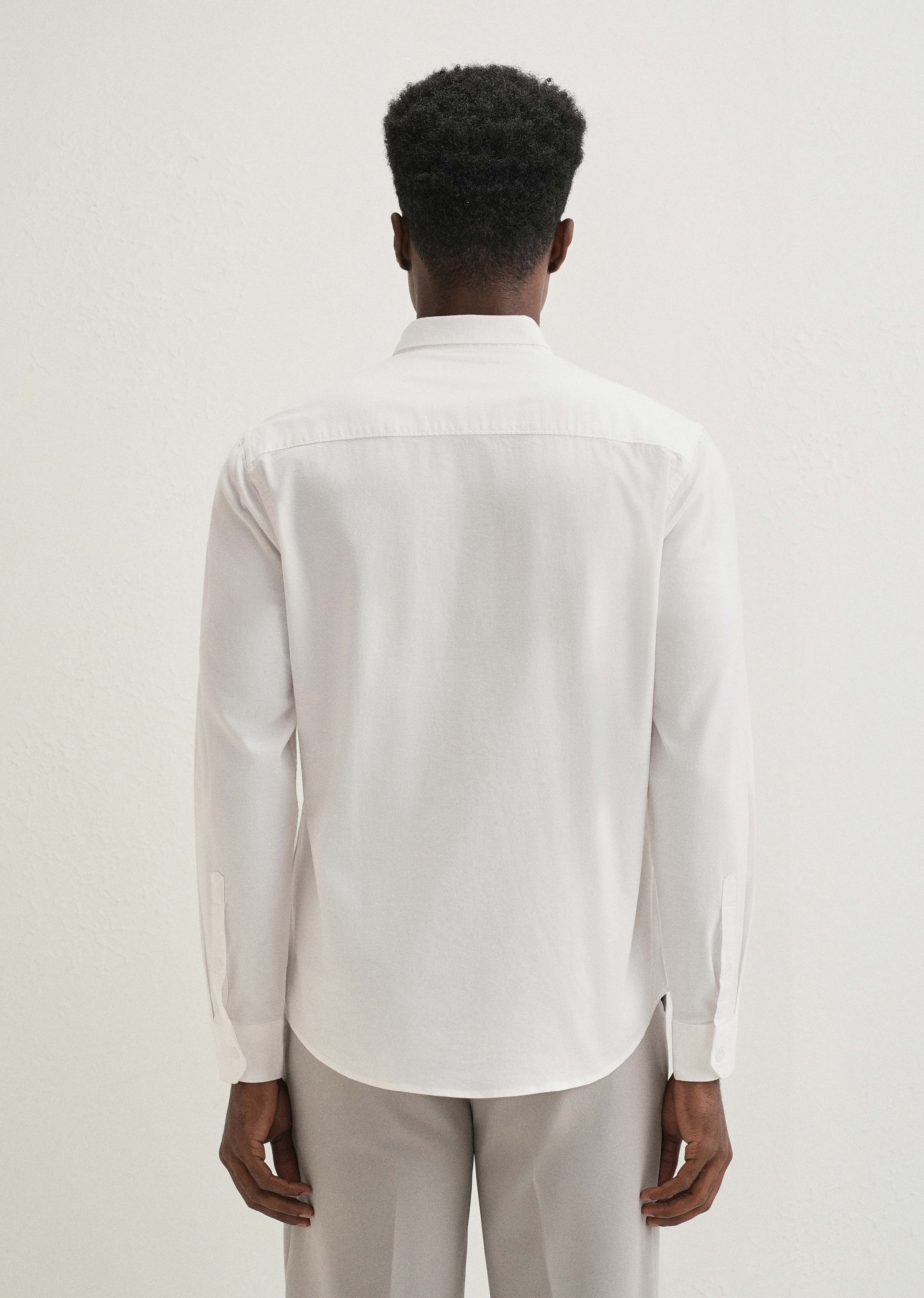 White Contrast Placket Shirt - Image 5