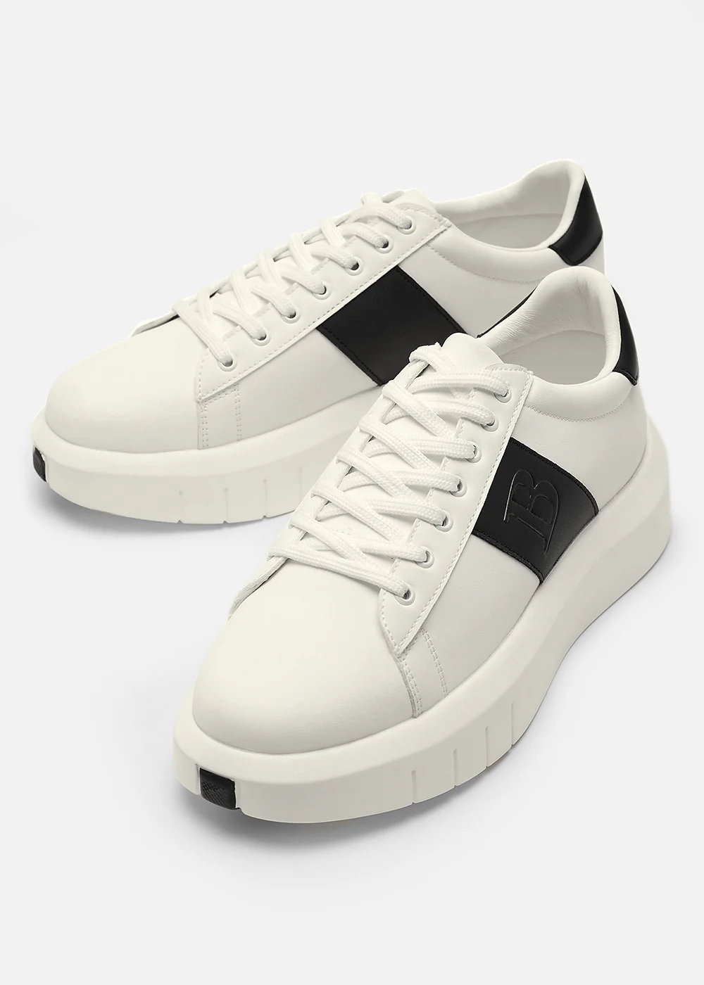 White Contrast Stripe Sneakers - Image 4