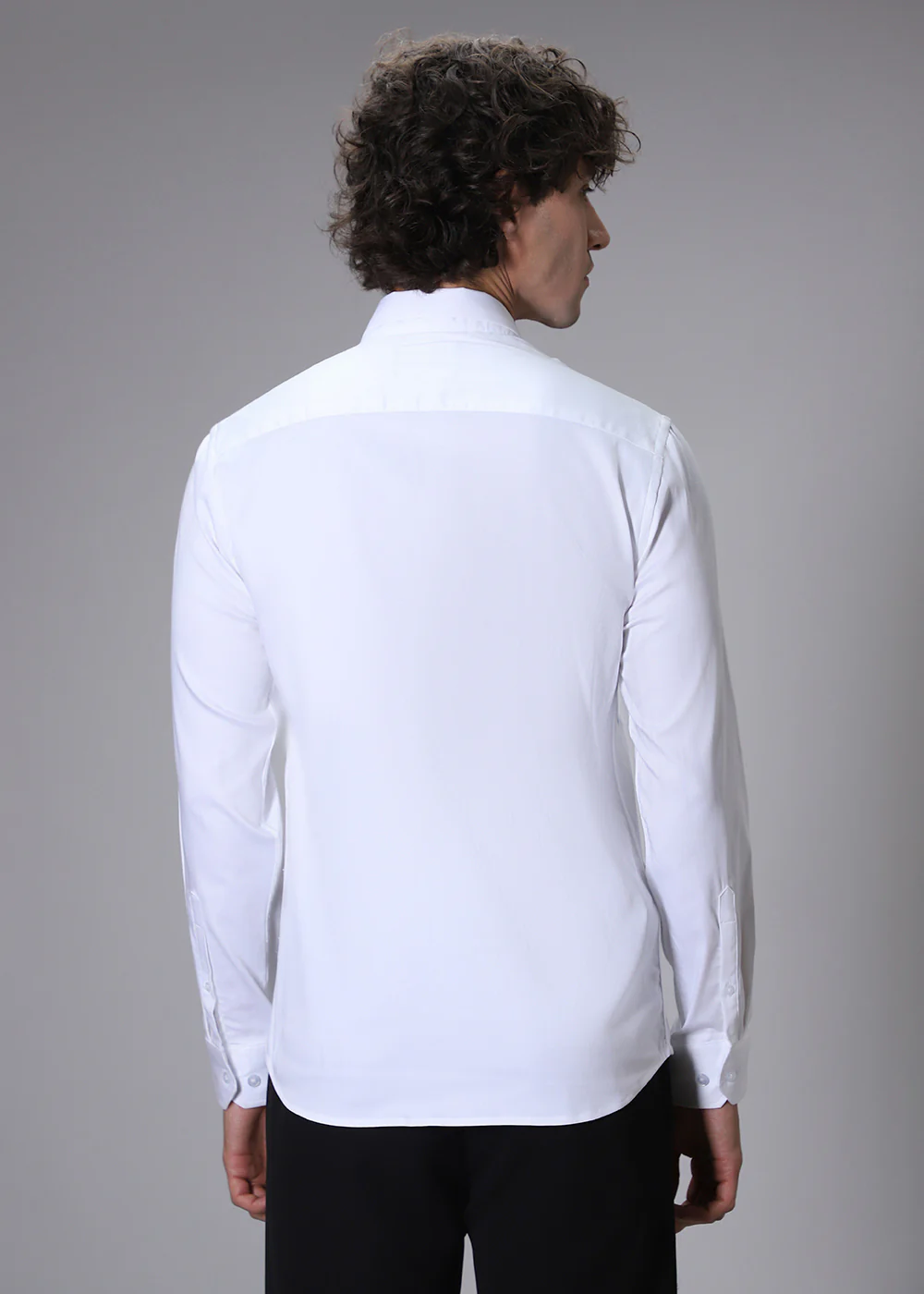 White Crane Embroidery Designer Shirt - Image 4