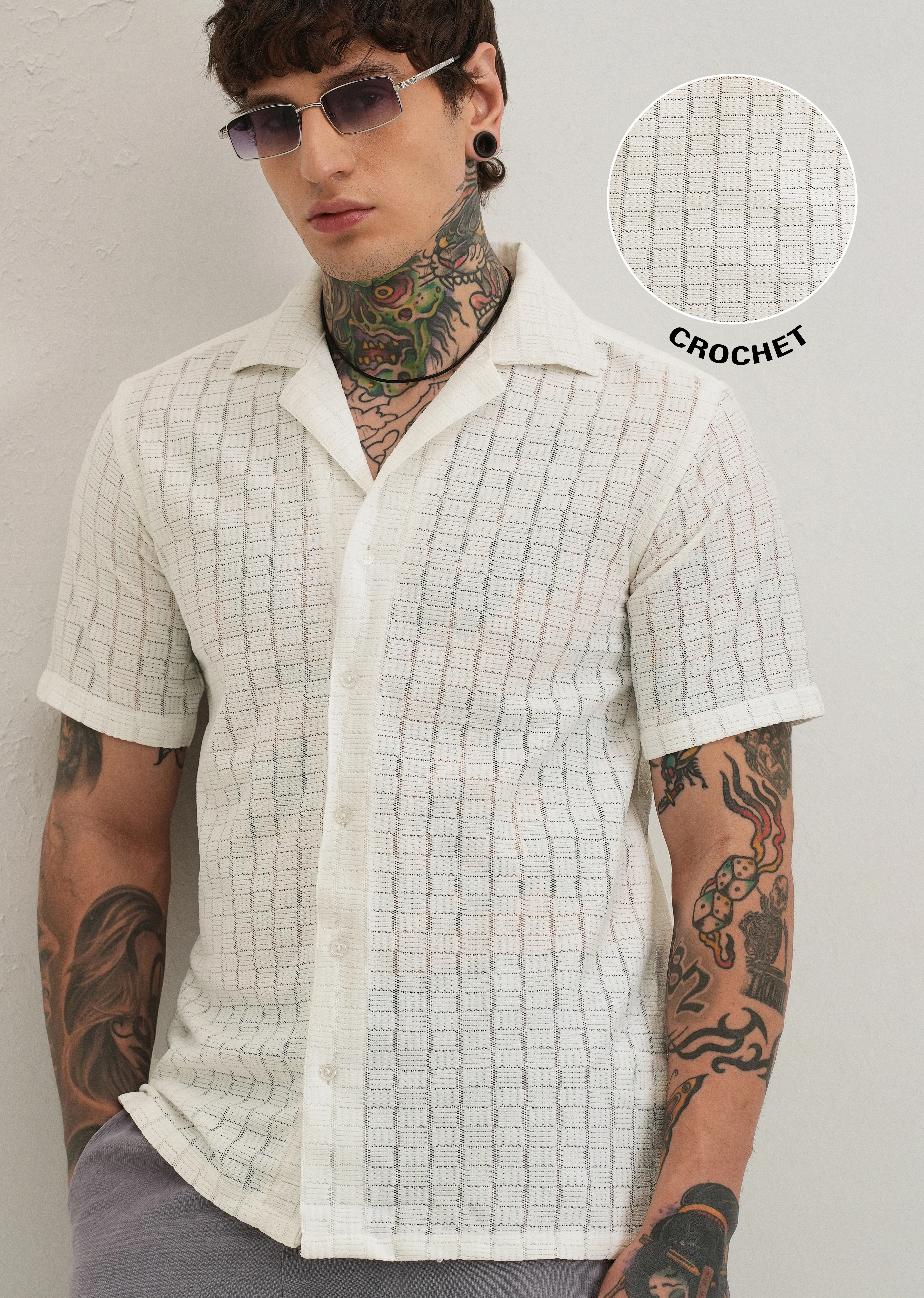White Crochet Shirt - Image 7