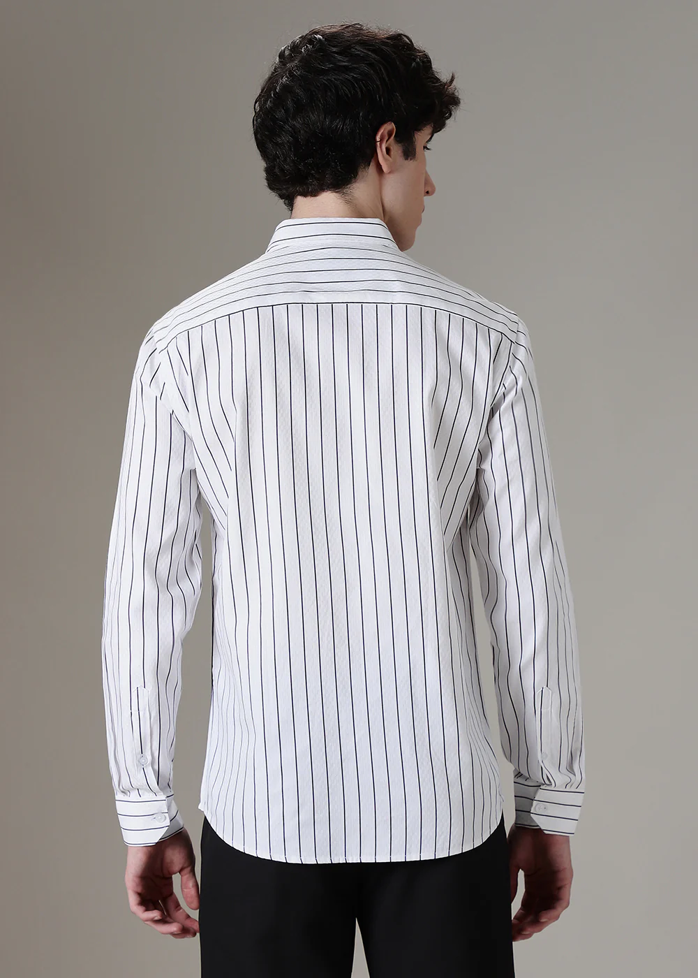 White Dobby Stripe Shirt - Image 4