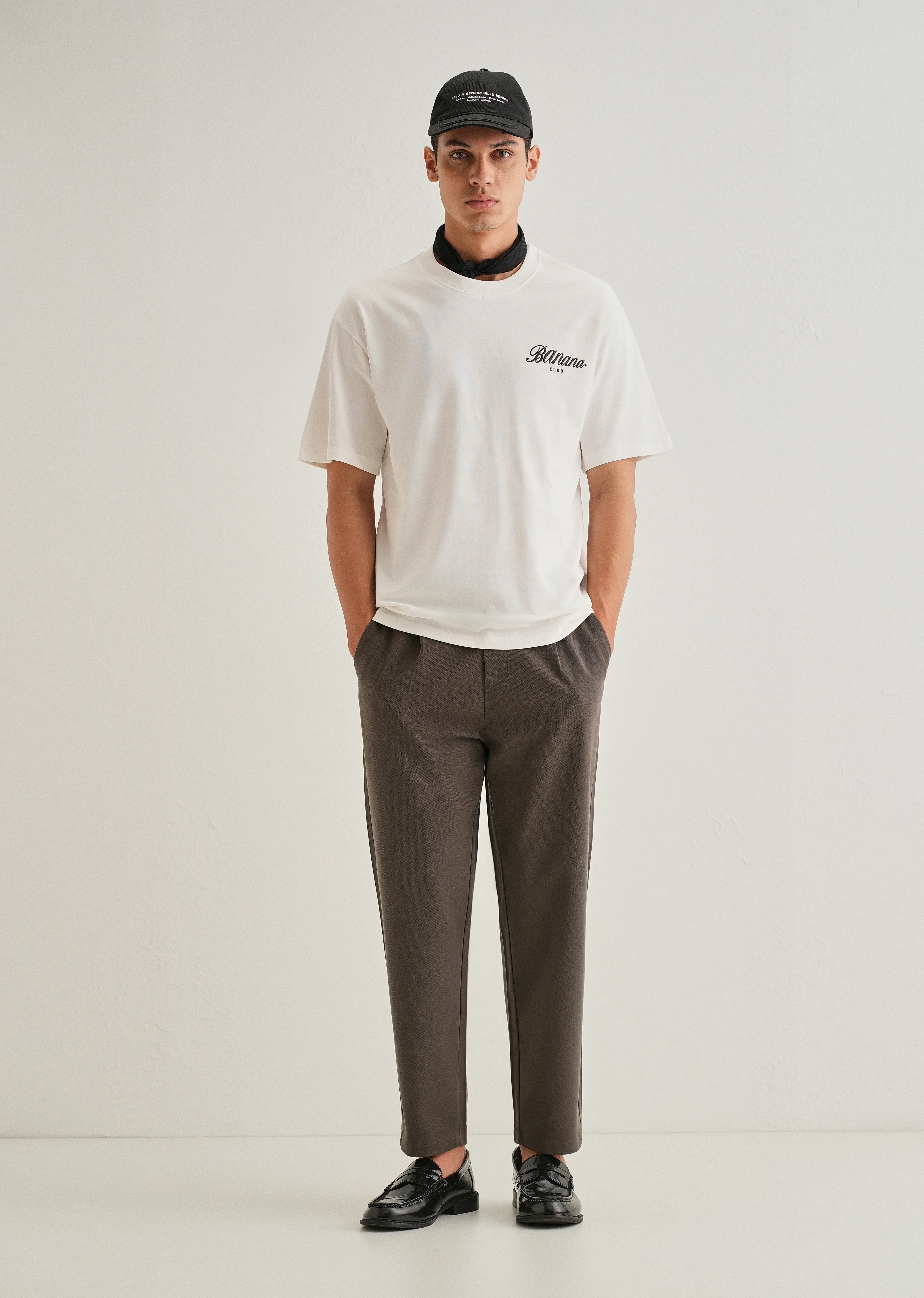 White Embossed Printed Oversized T-shirt - Image 6