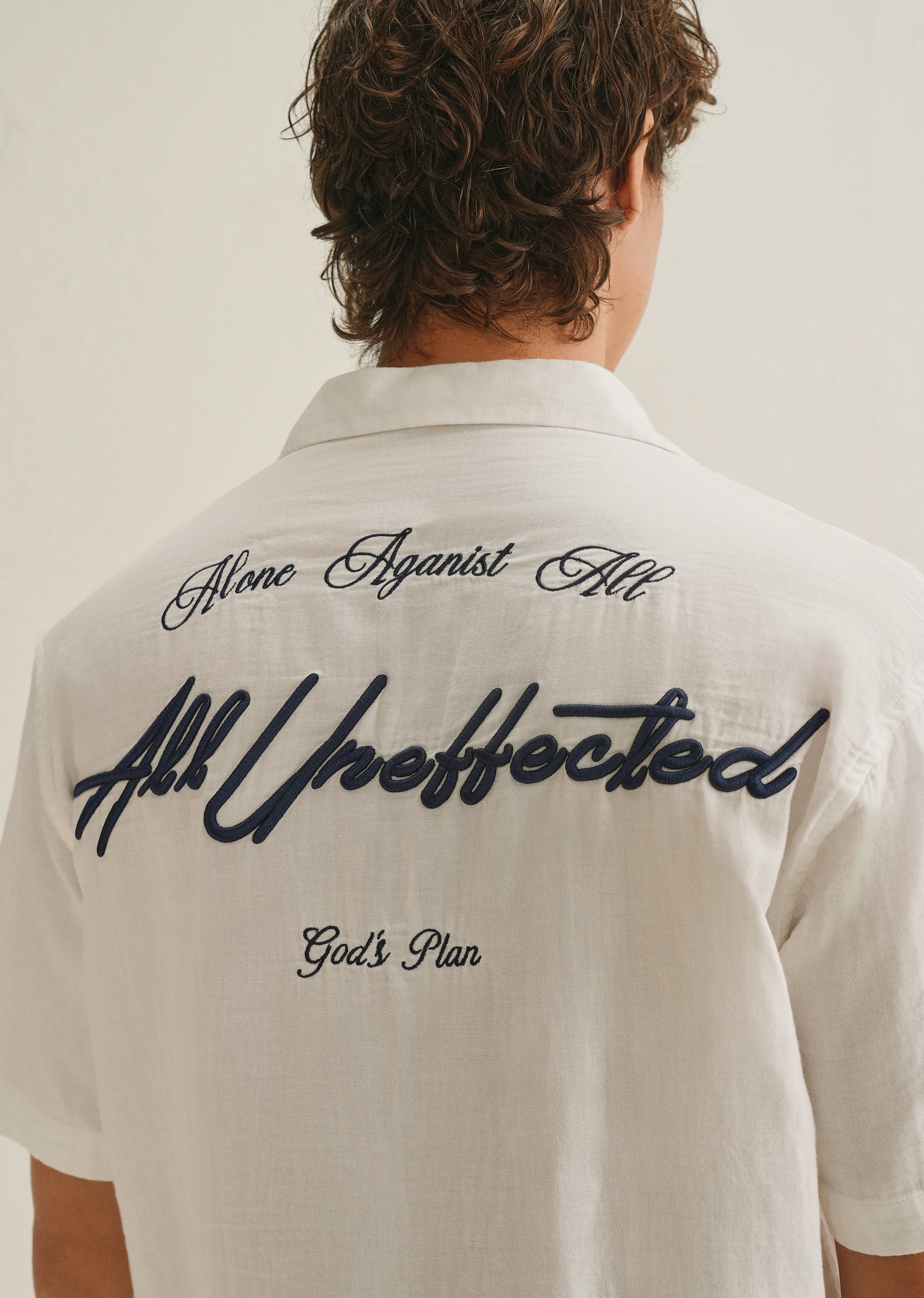 White Embroidered Double Cloth Cotton Shirt - Image 2