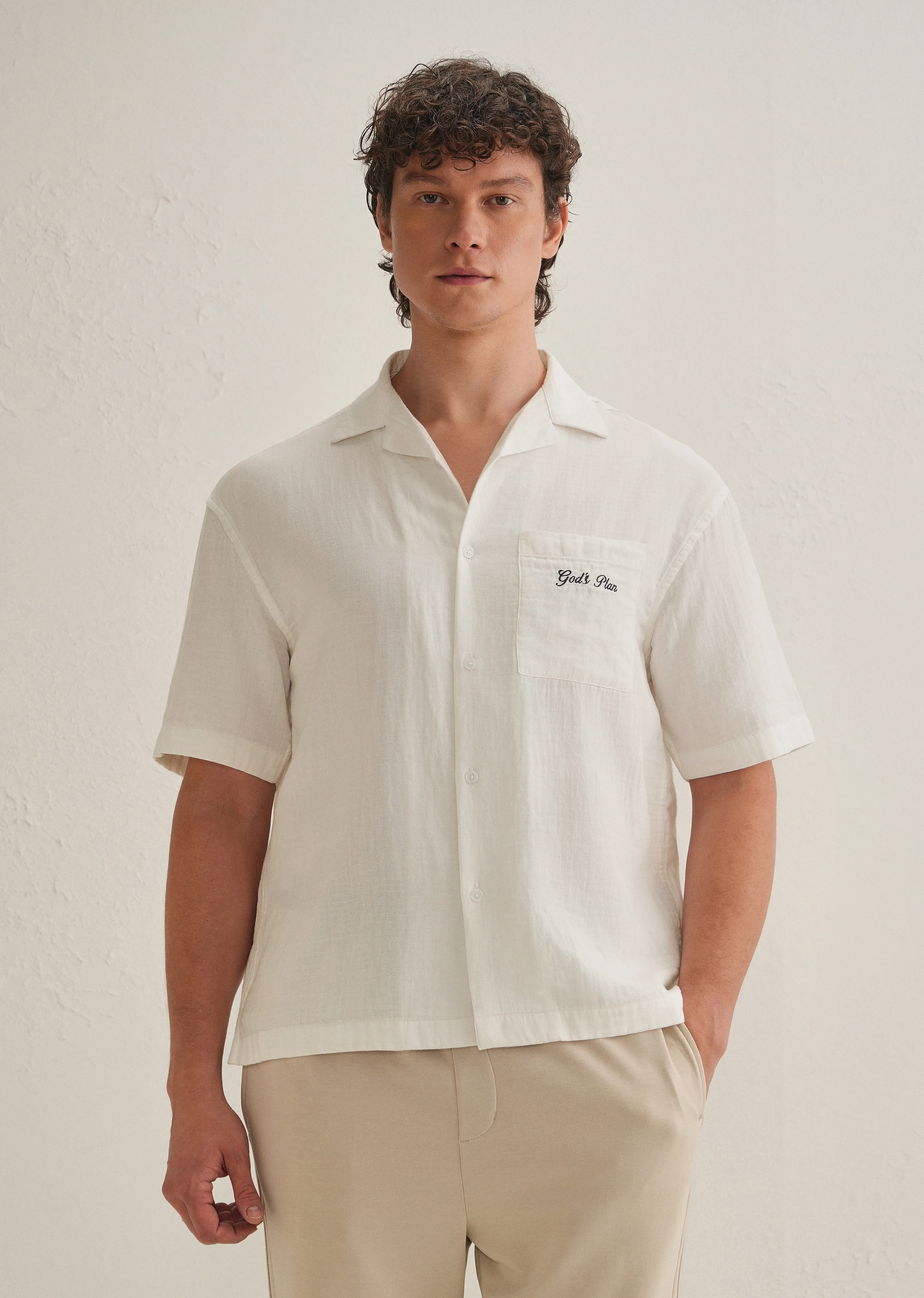 White Embroidered Double Cloth Cotton Shirt - Image 3