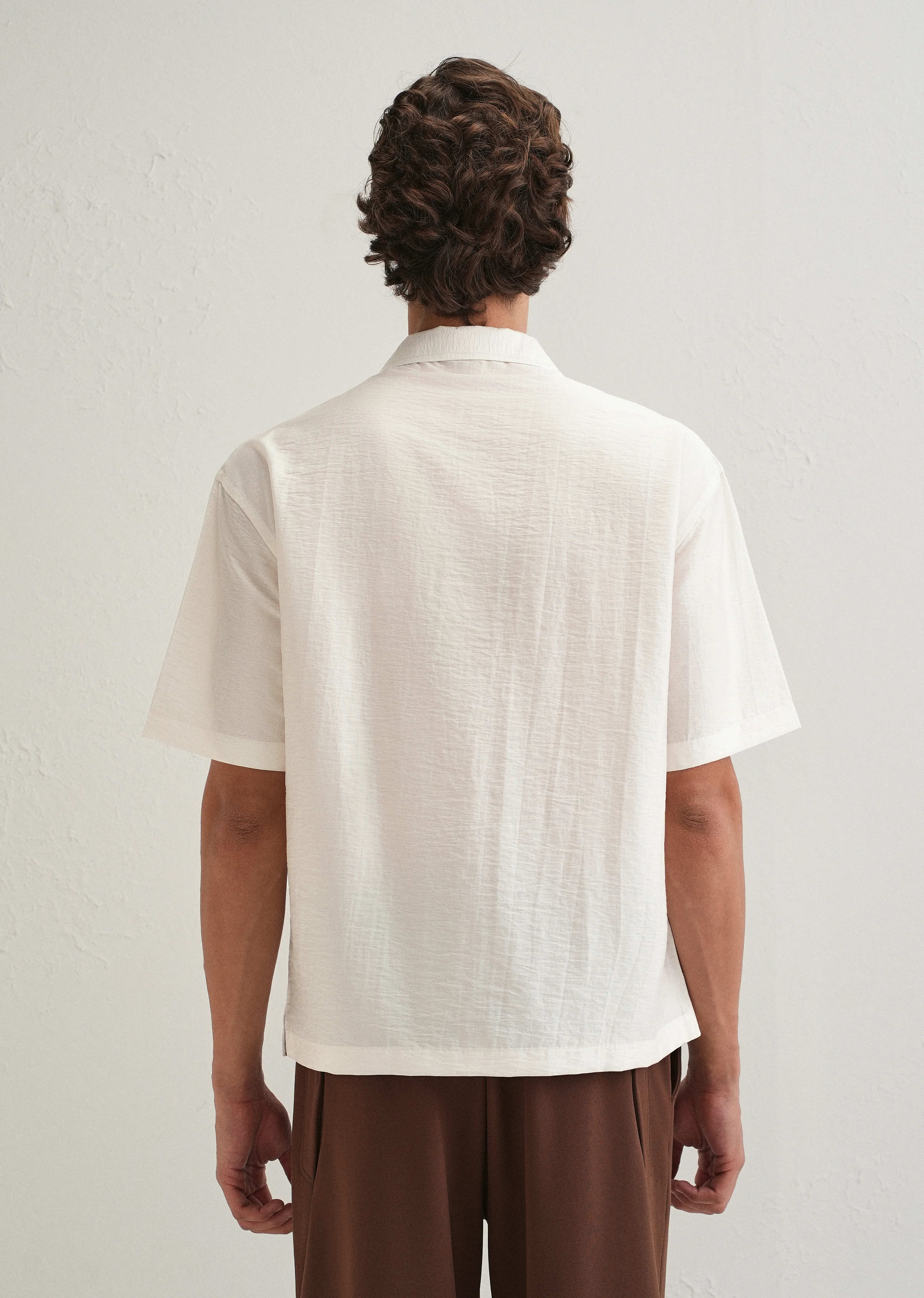 White Floral Placement Print Shirt - Image 4