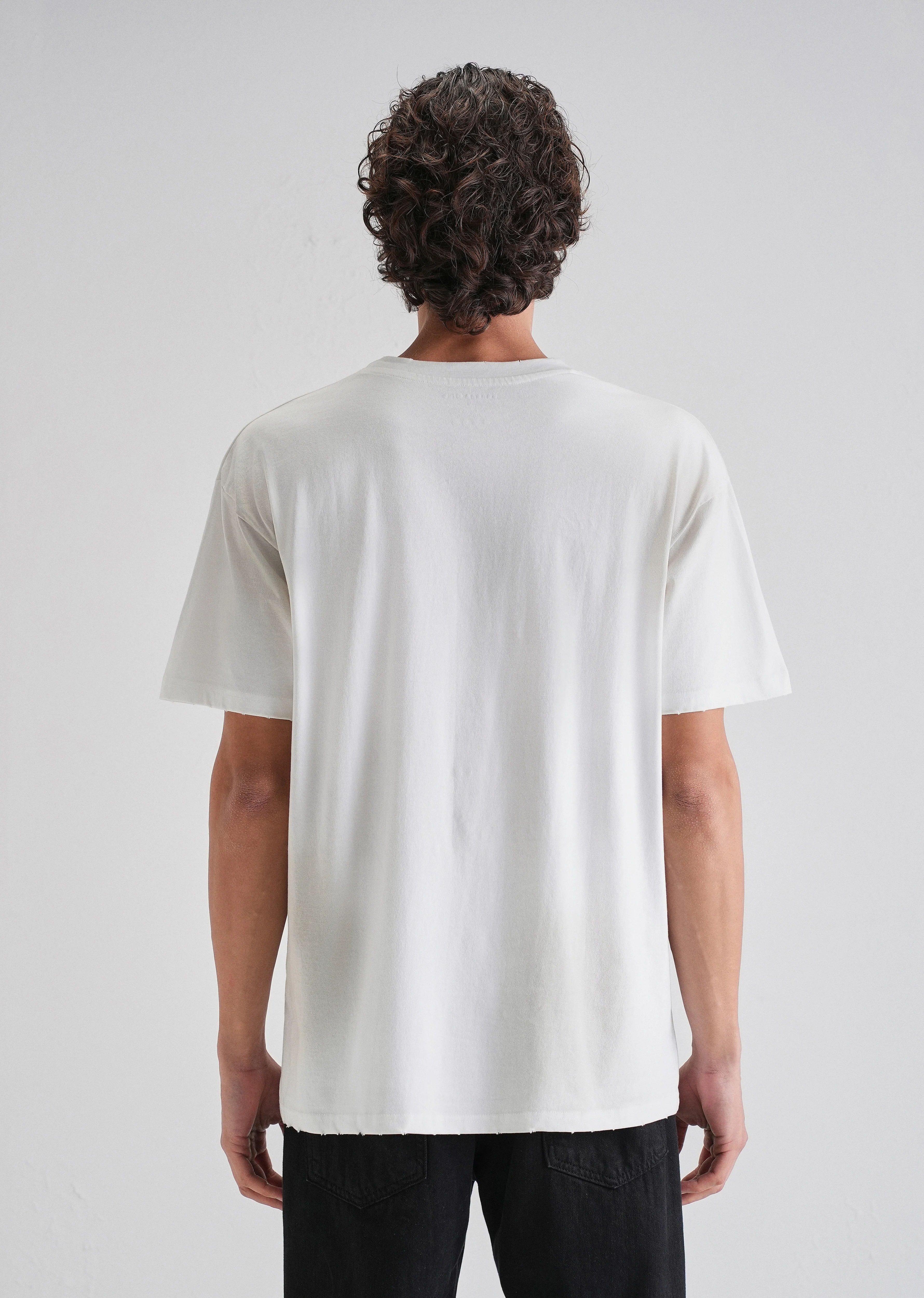 White Gray Typography Printed Oversized T-shirt - Image 2