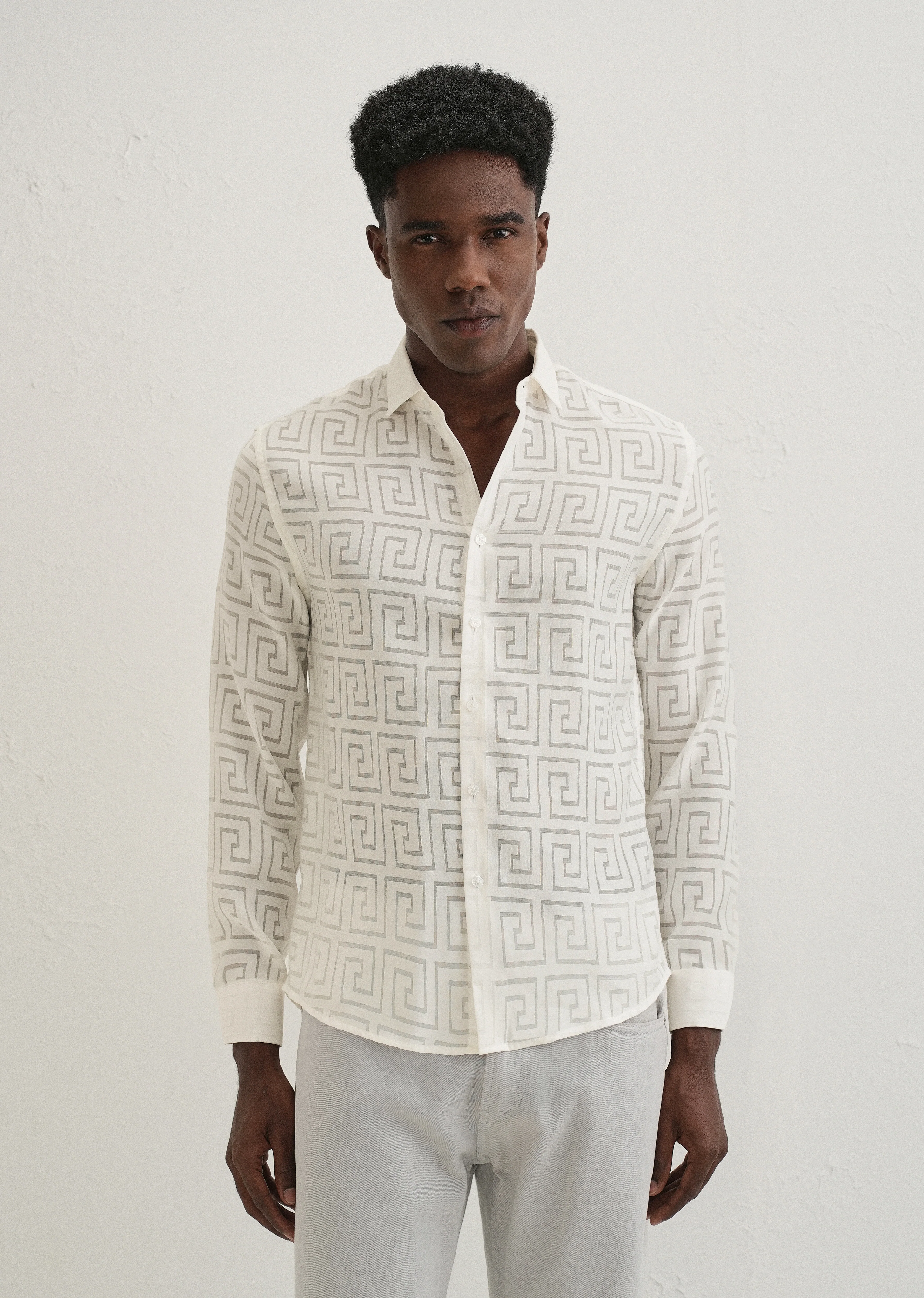 White Laser Cut Shirt - Image 4