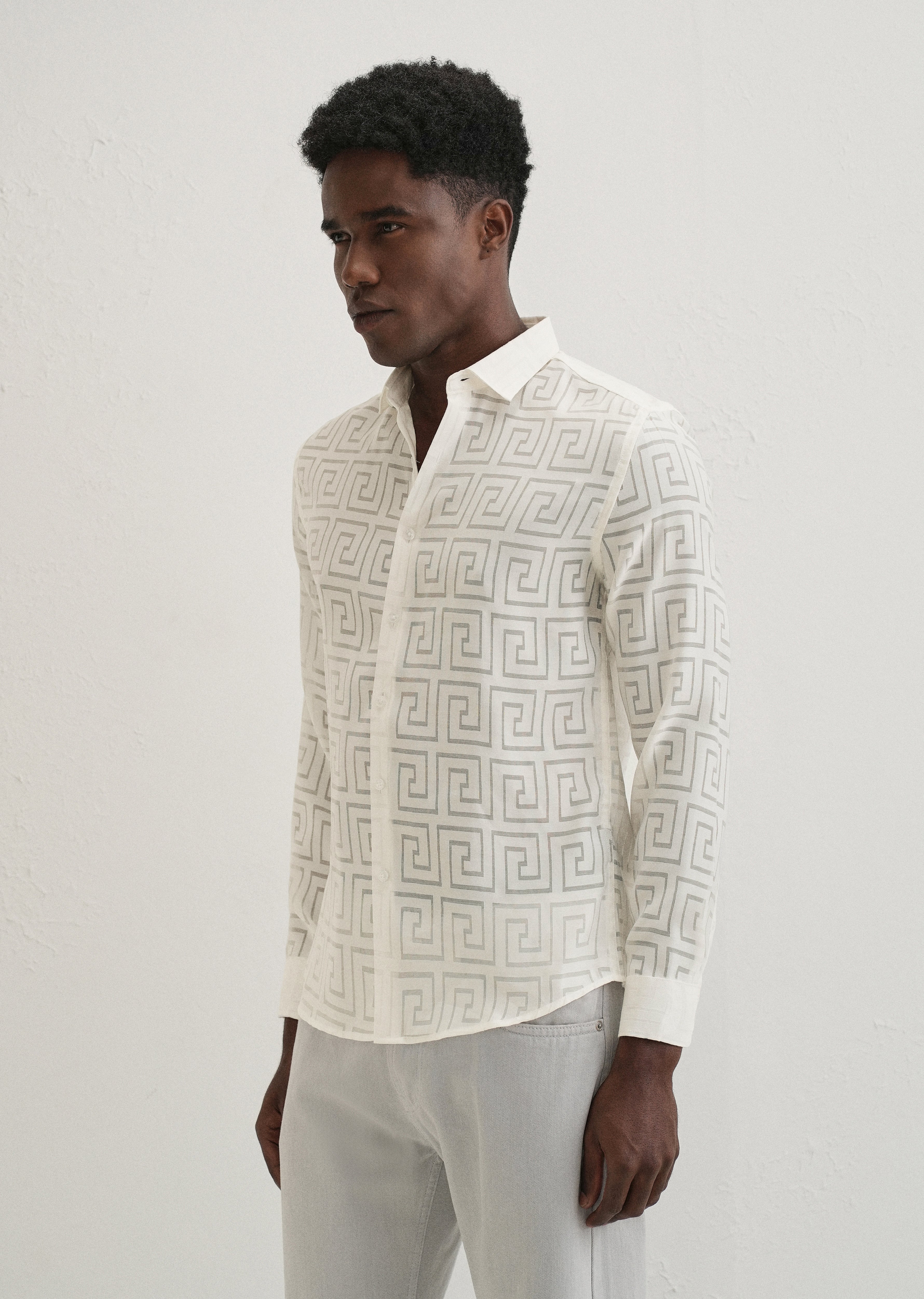 White Laser Cut Shirt - Image 5