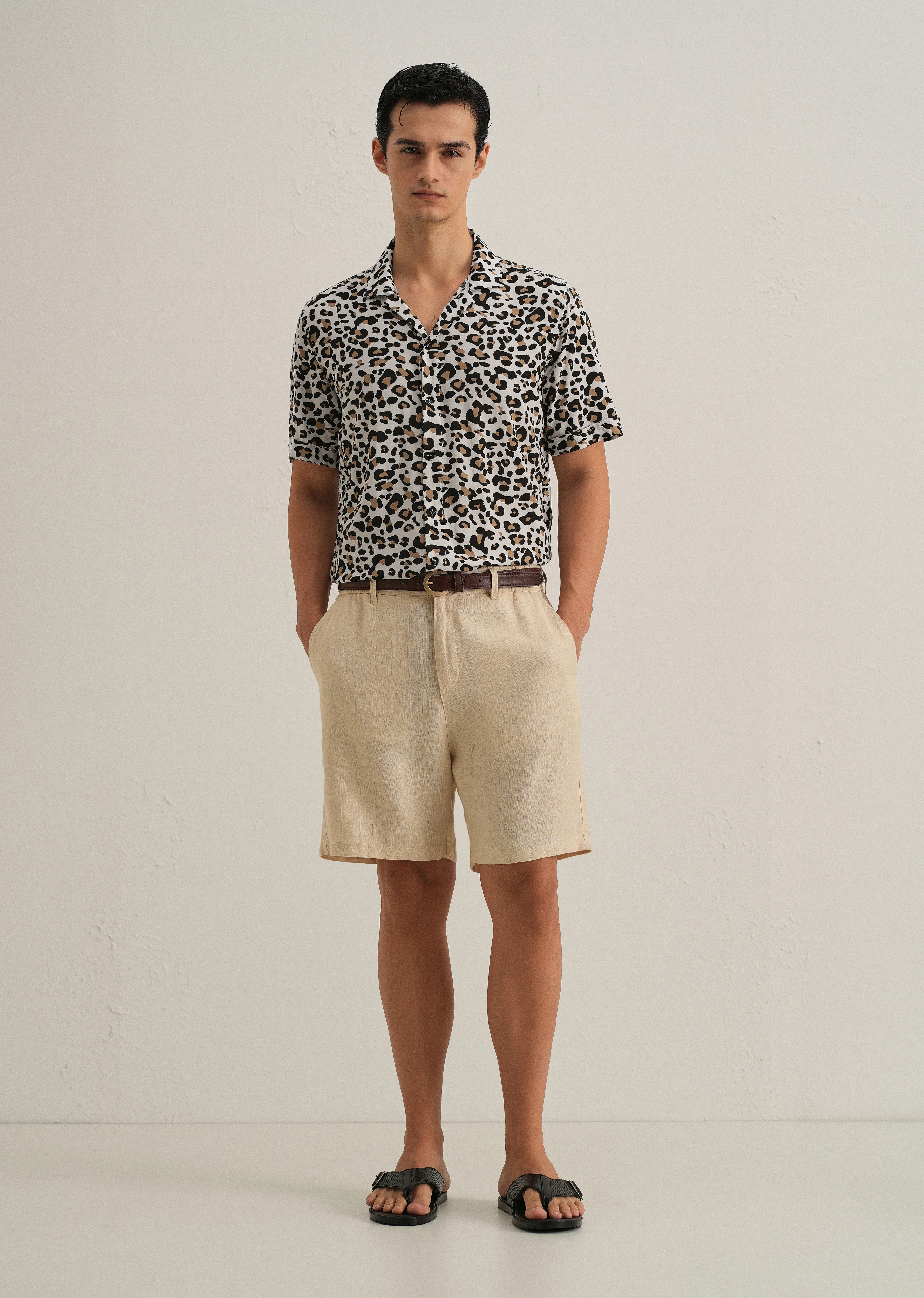 White Leopardic Print Half sleeve shirt - Image 6