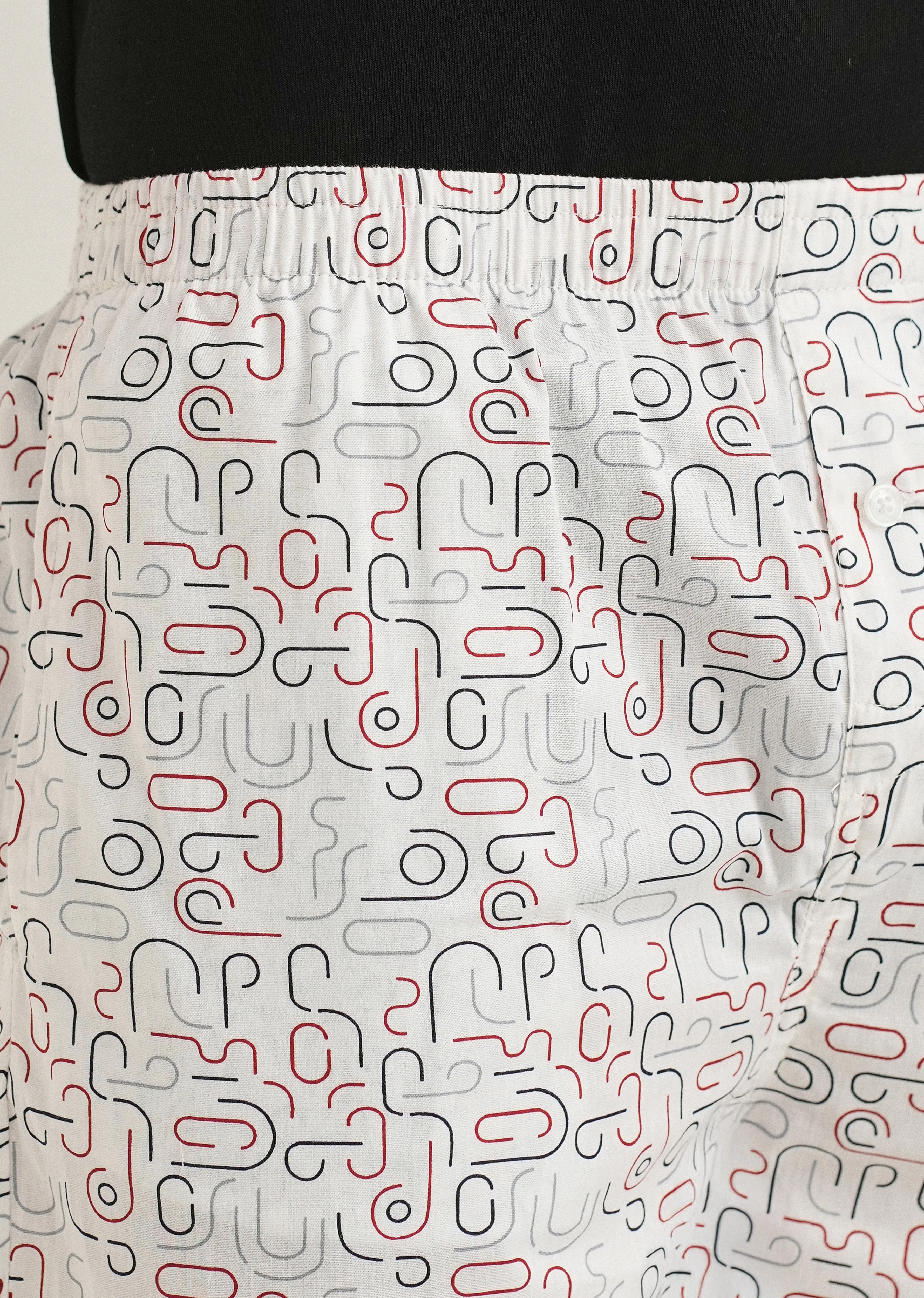White Line Art Printed Boxer - Image 3