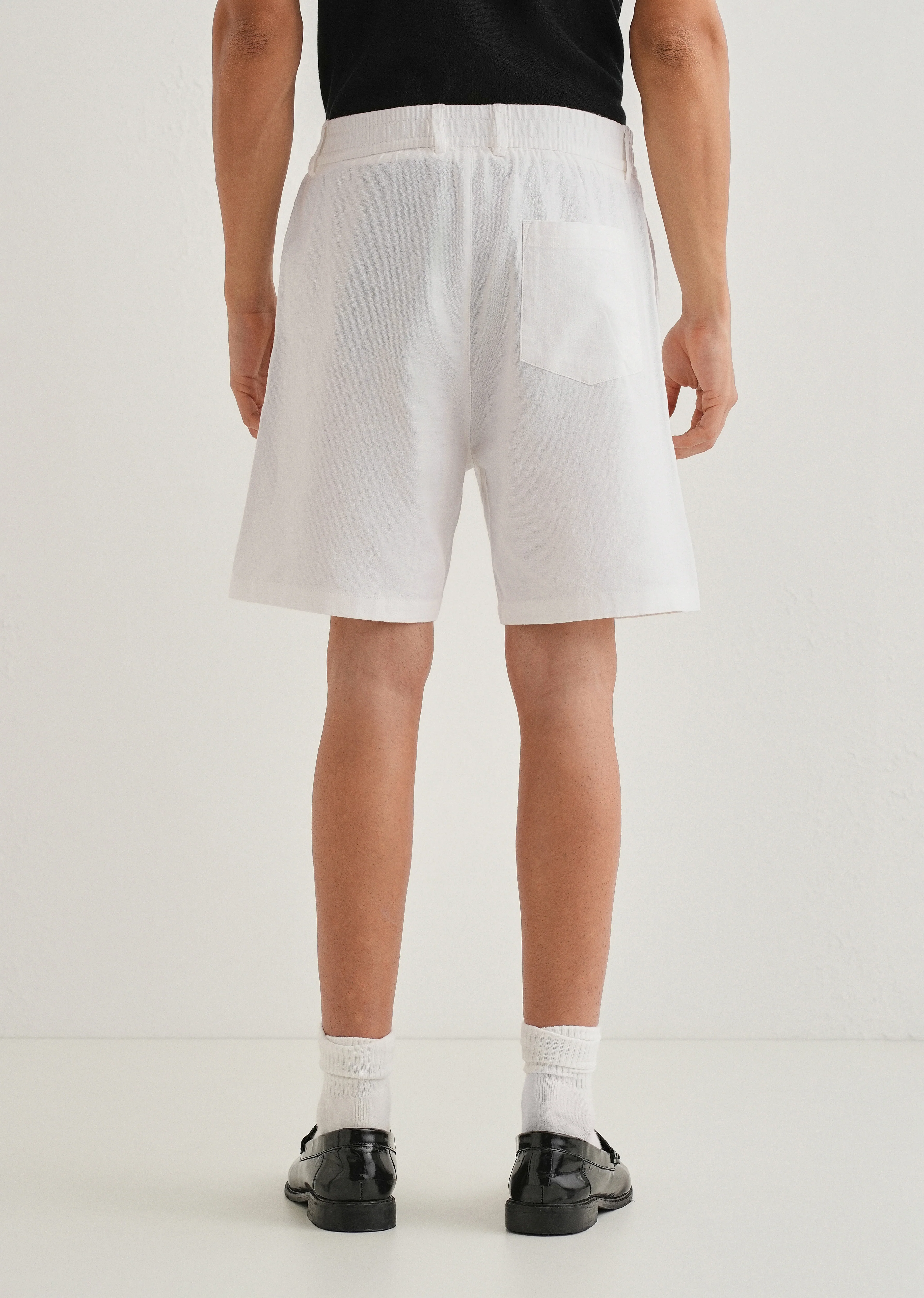 White Linen Shorts - Image 2