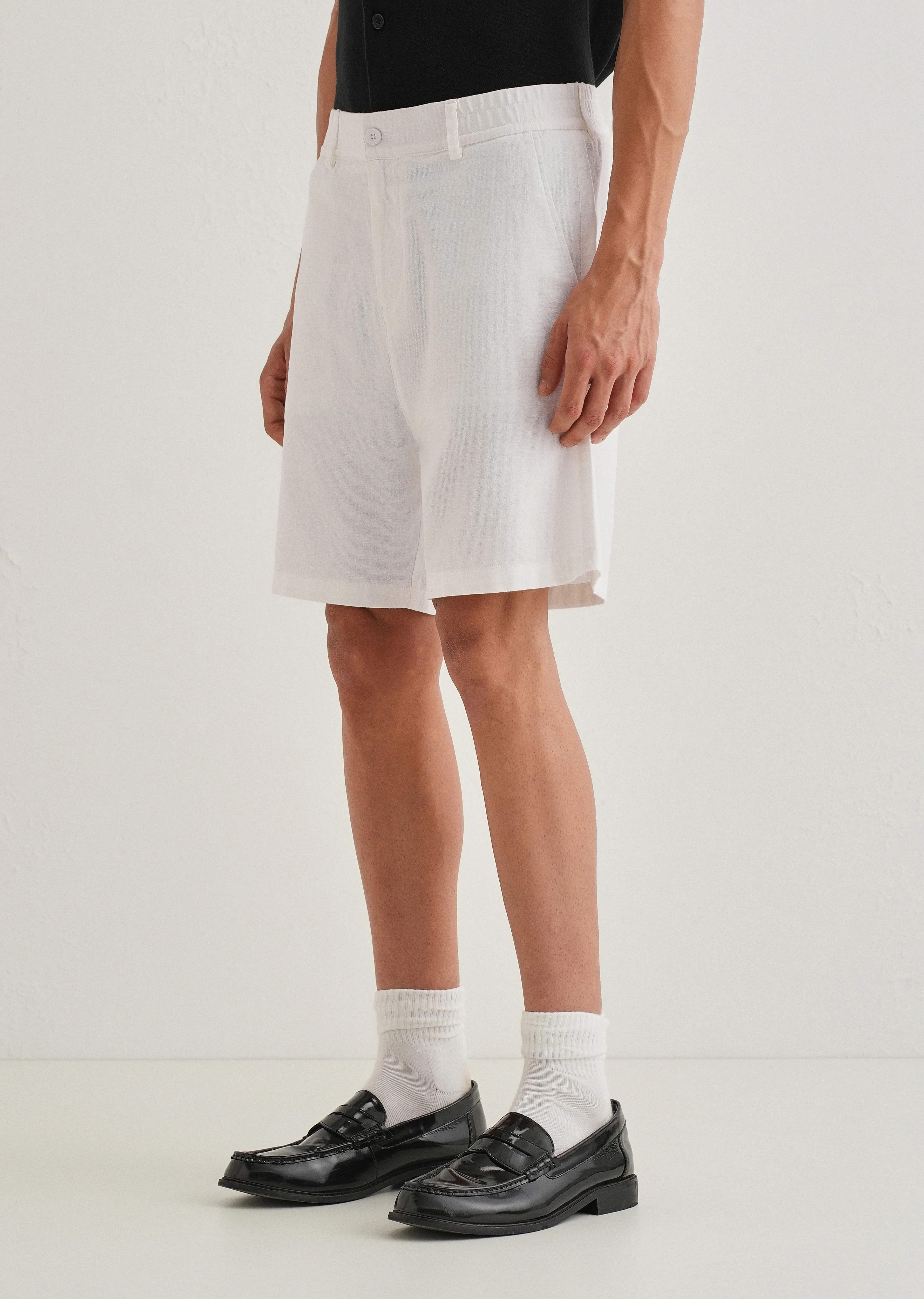 White Linen Shorts - Image 4