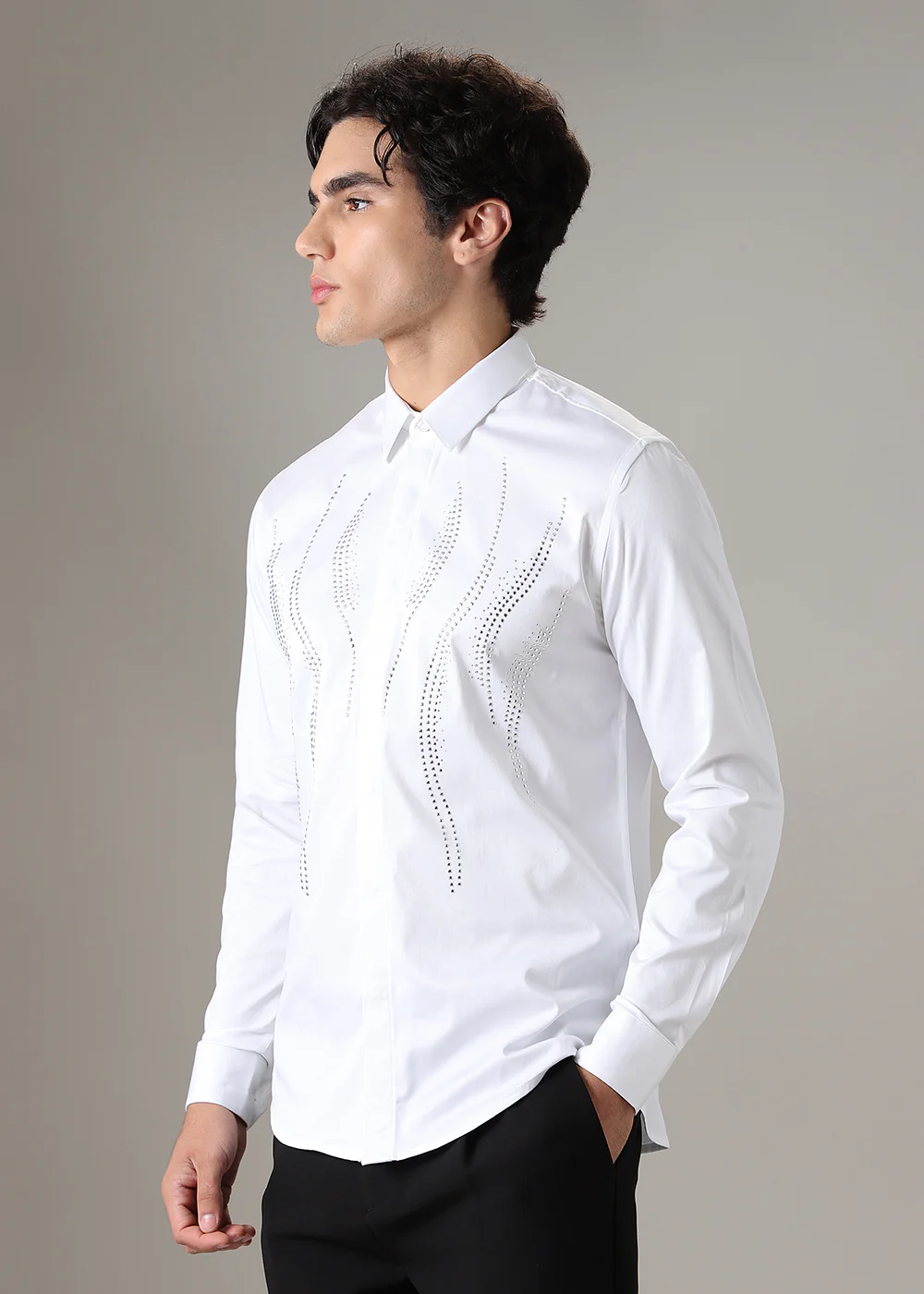 White Luxe Sparkler Designer Shirt - Image 5