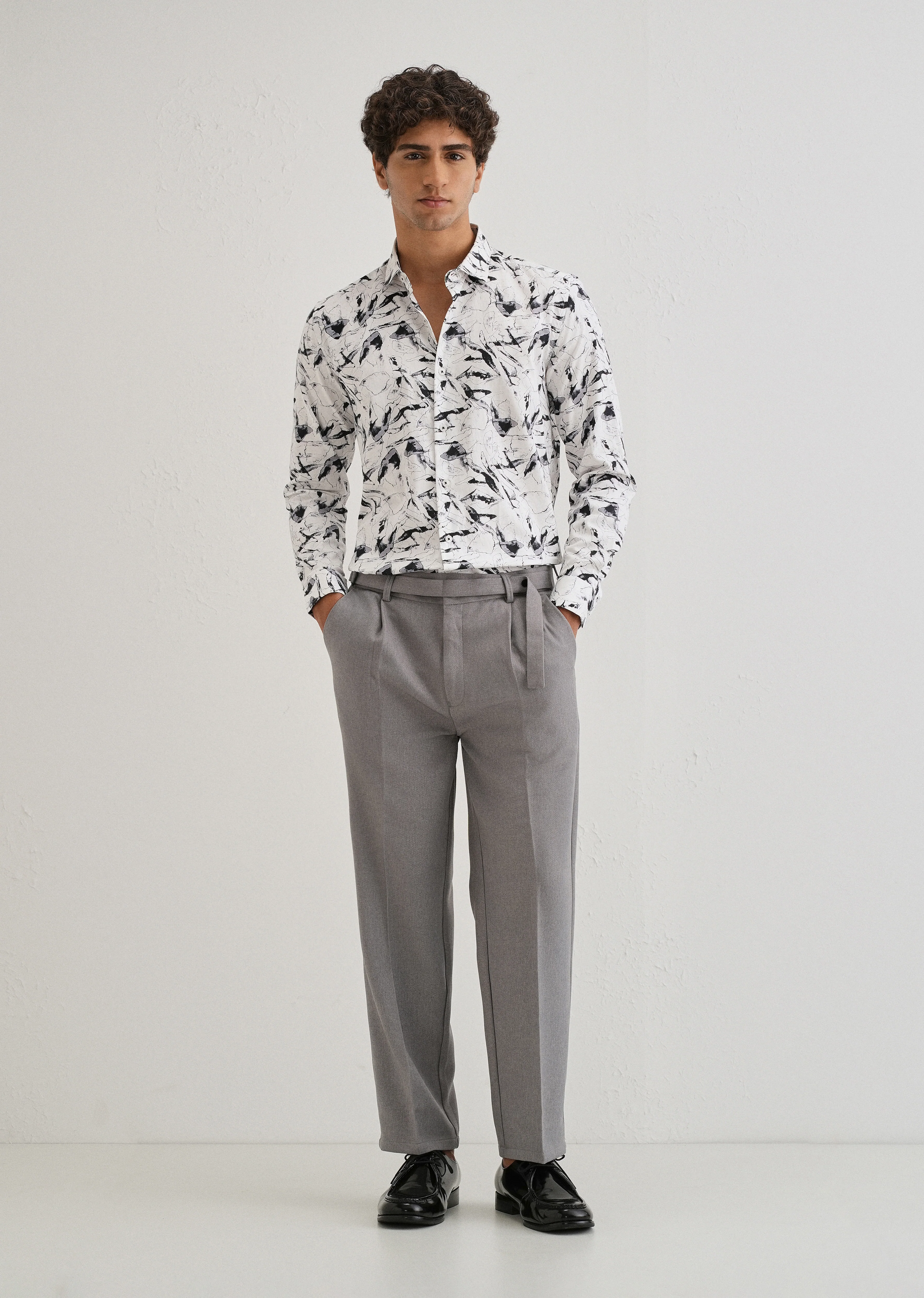 White Marble Printed Shirt - Image 6
