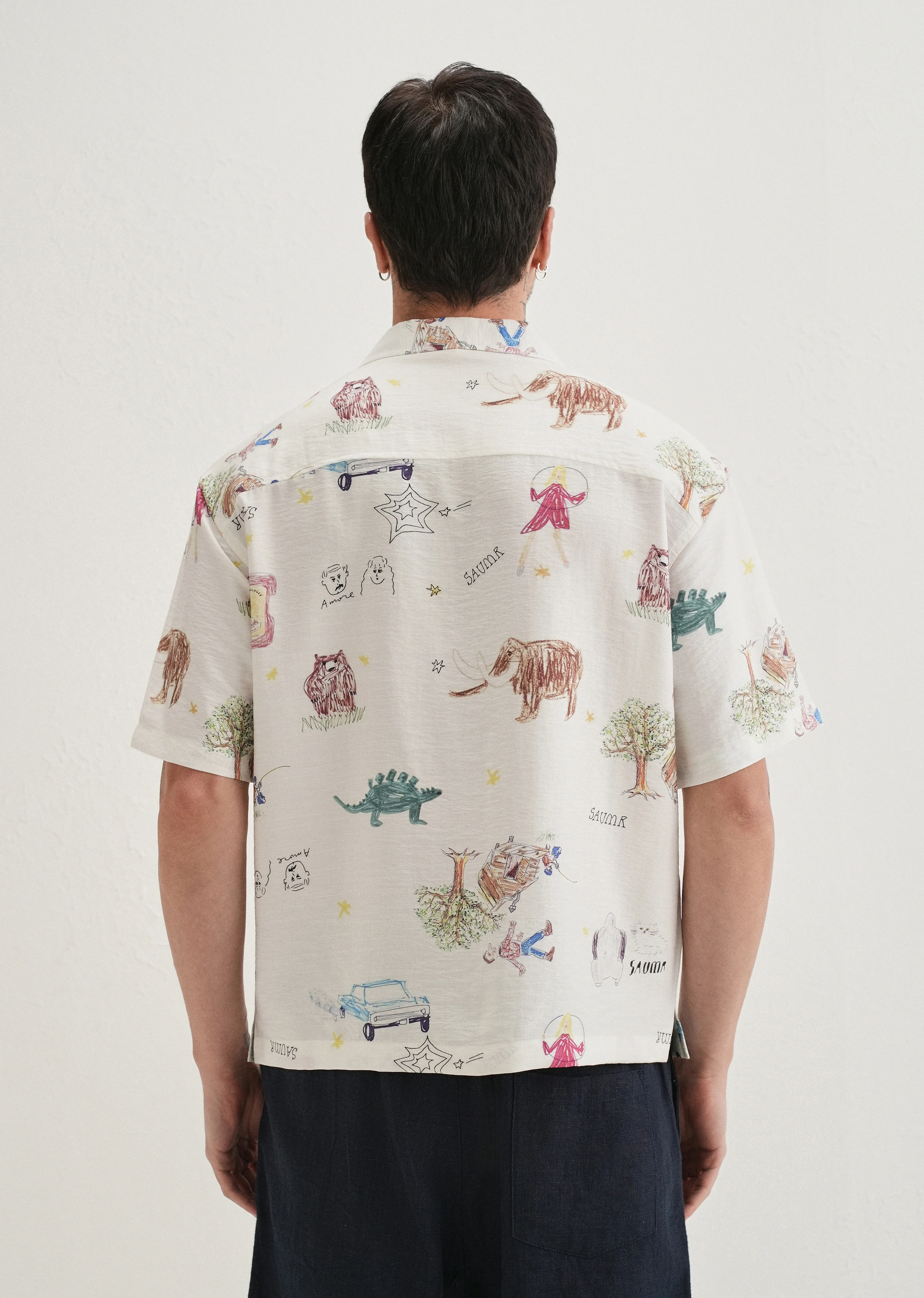 White Multi Graphic Printed Shirt - Image 2