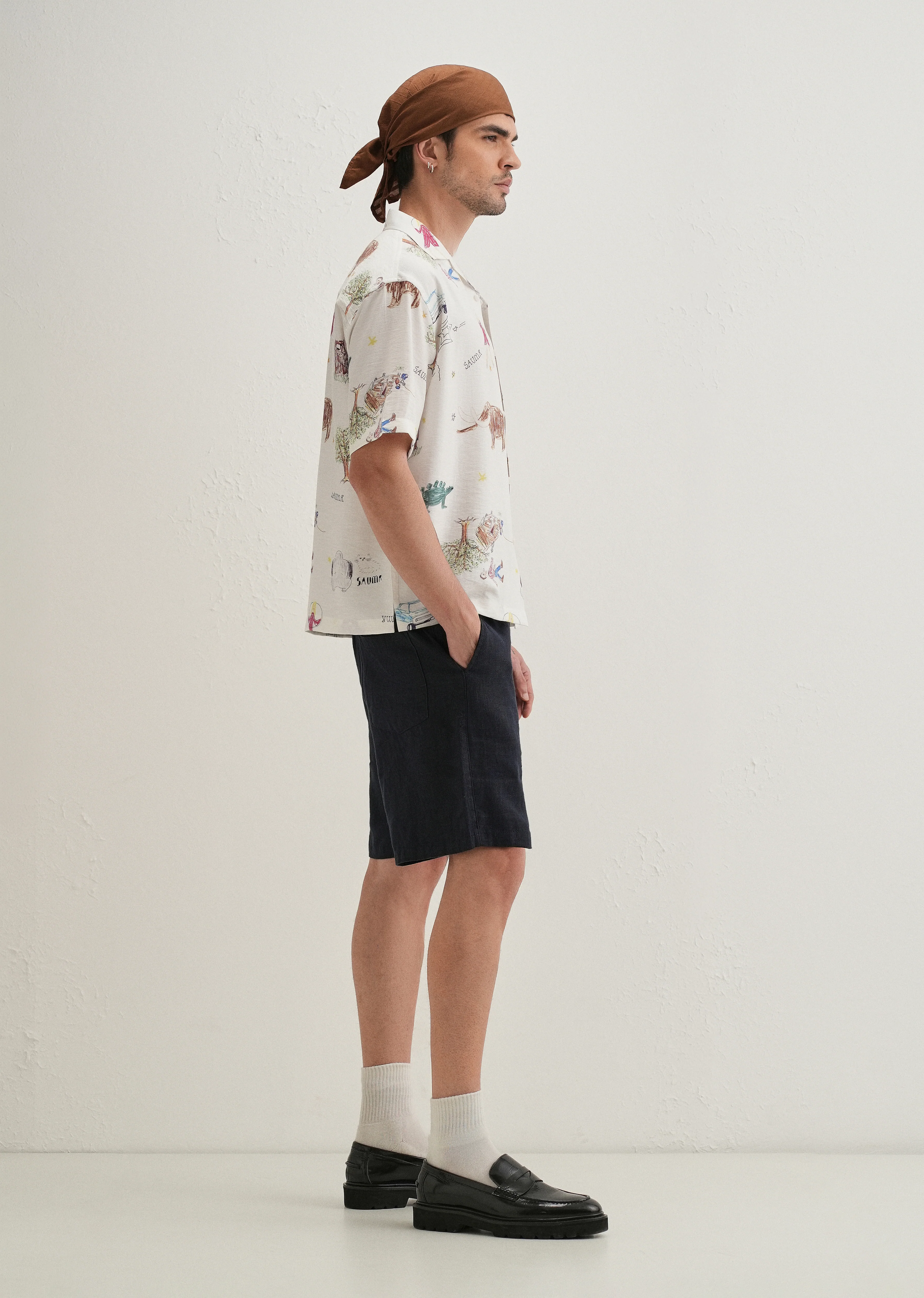 White Multi Graphic Printed Shirt - Image 6