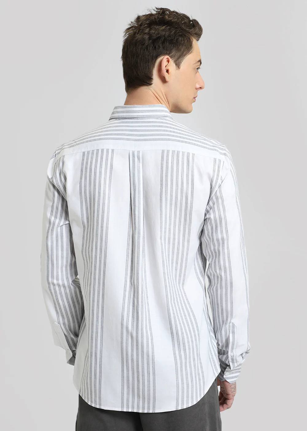 White Oxford Stripe Cotton Shirt - Image 5