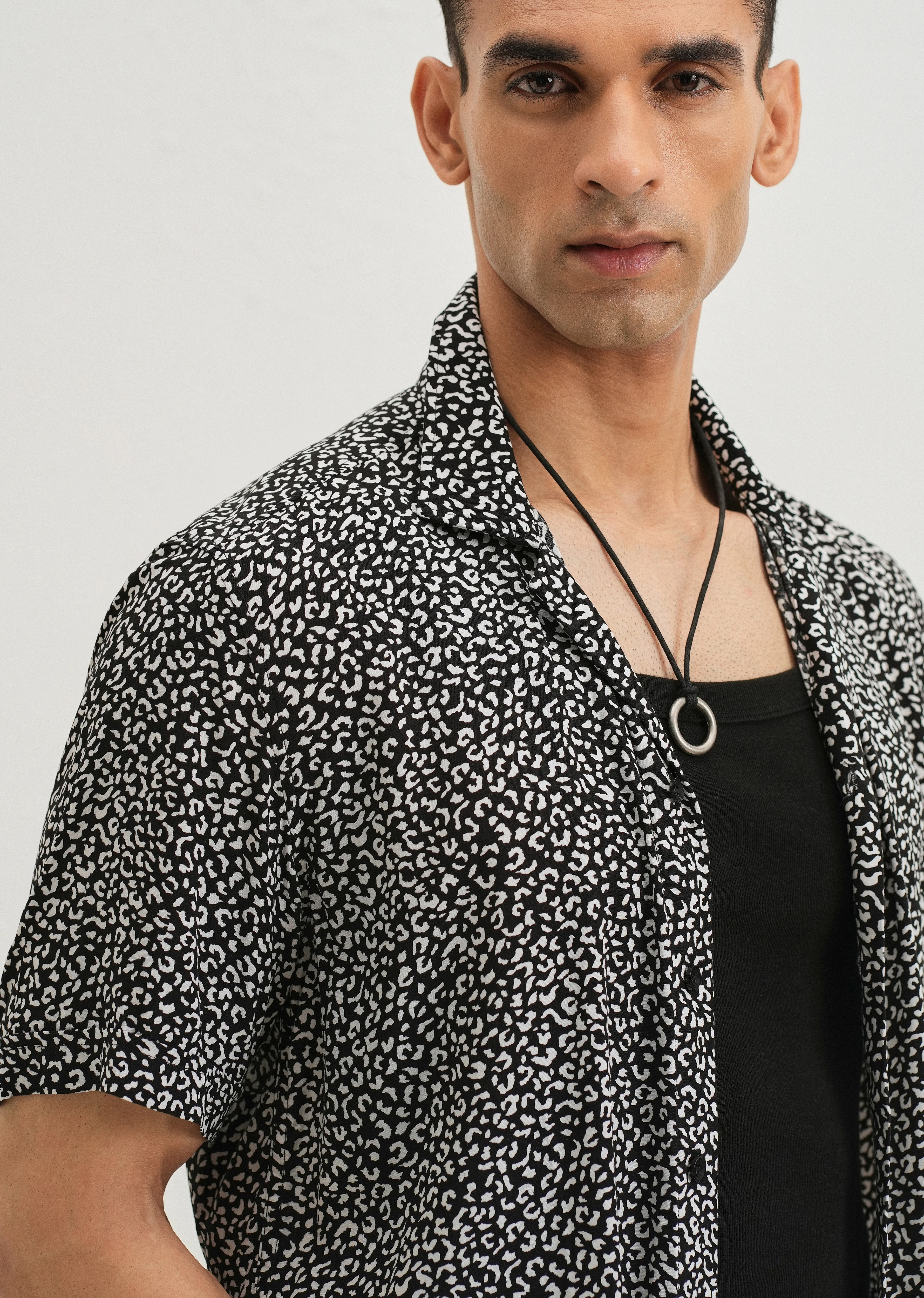 White Panthera Print Half sleeve shirt - Image 5