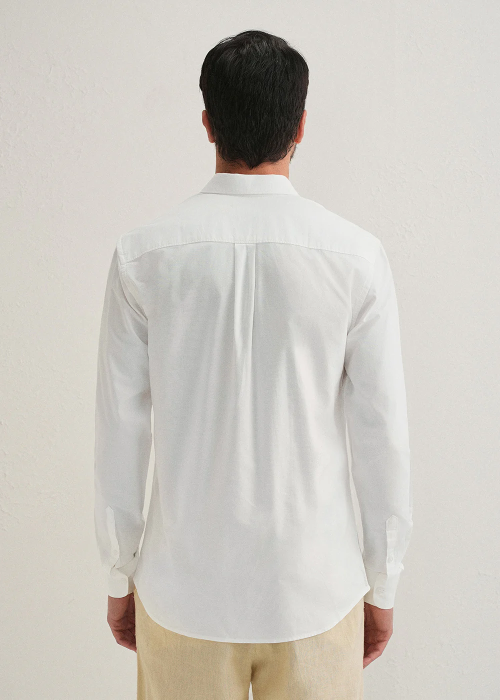 White Plain Cotton Oxford Shirt - Image 2