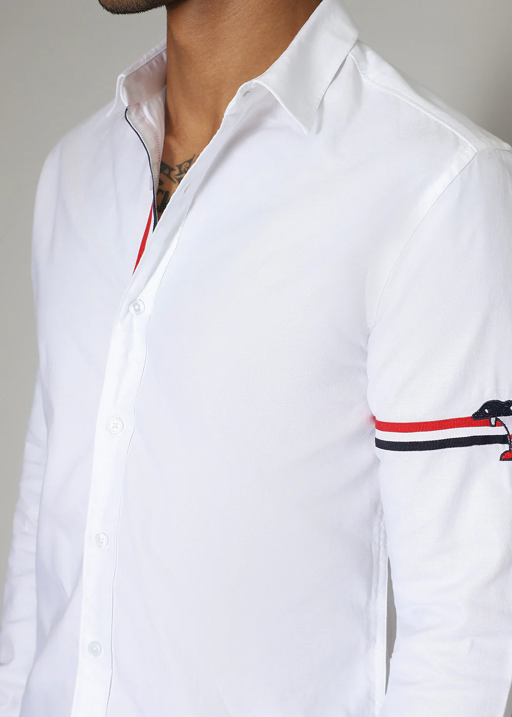 White Plain Dolphin Oxford Shirt - Image 2