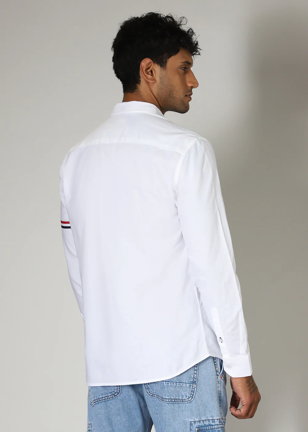White Plain Dolphin Oxford Shirt - Image 4