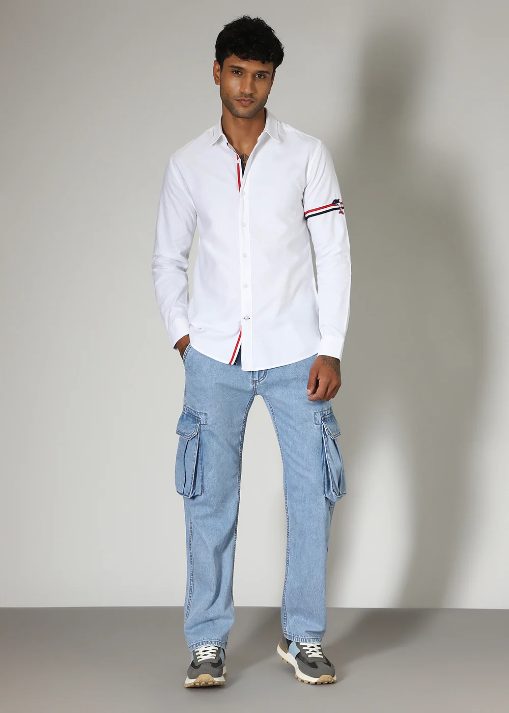White Plain Dolphin Oxford Shirt - Image 6
