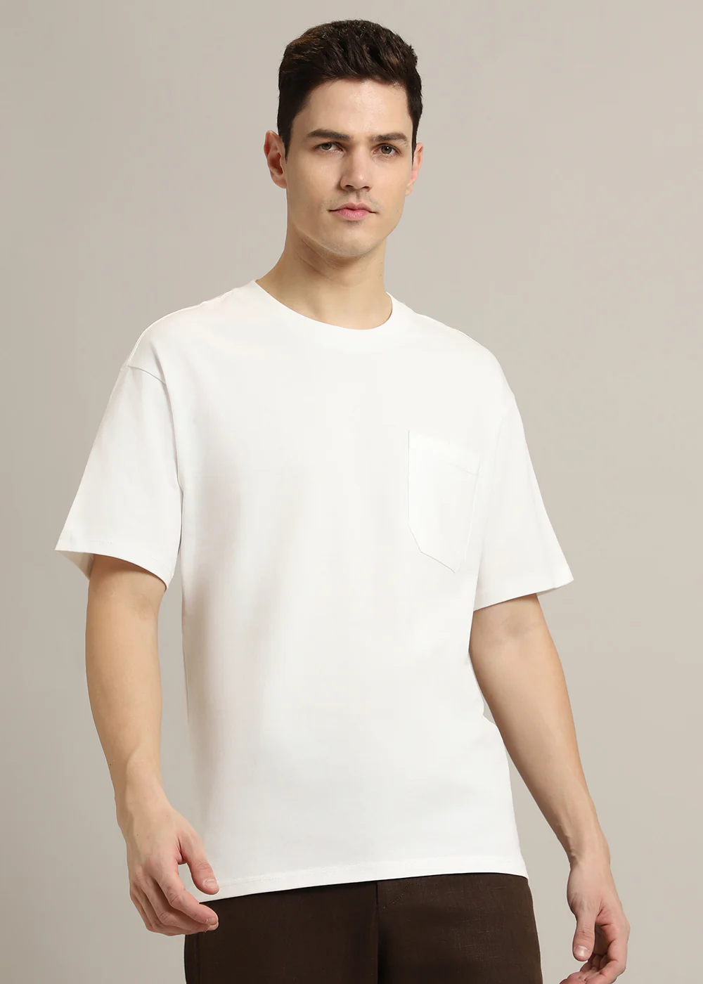 White Plain Pocket Regular Fit T-shirt - Image 4