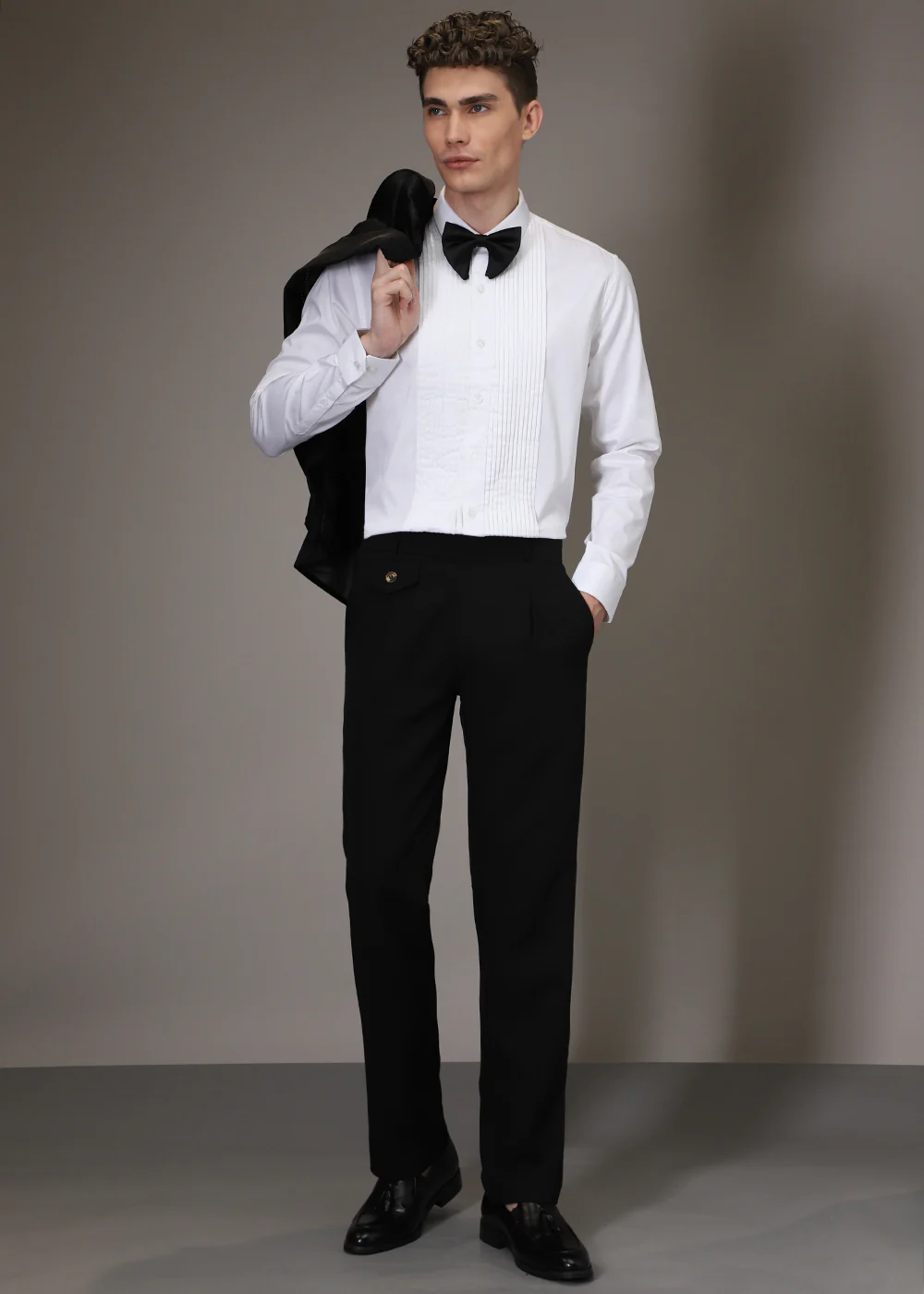 White Pleated Designer Shirt - Image 6