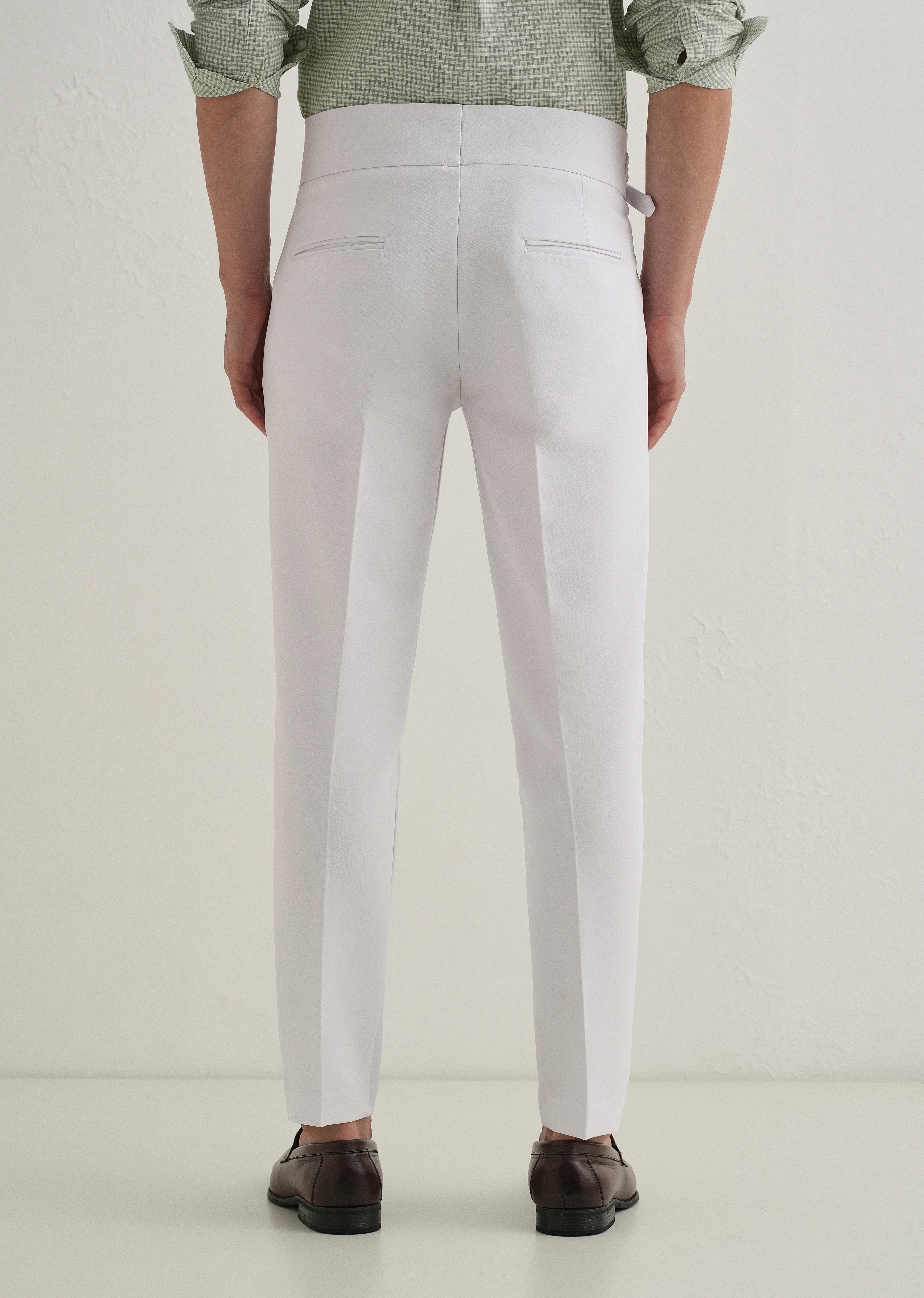 White Pleated Gurkha Pant - Image 2