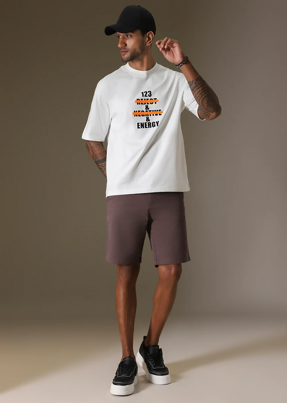 White Printed Oversized T-shirt - Image 6