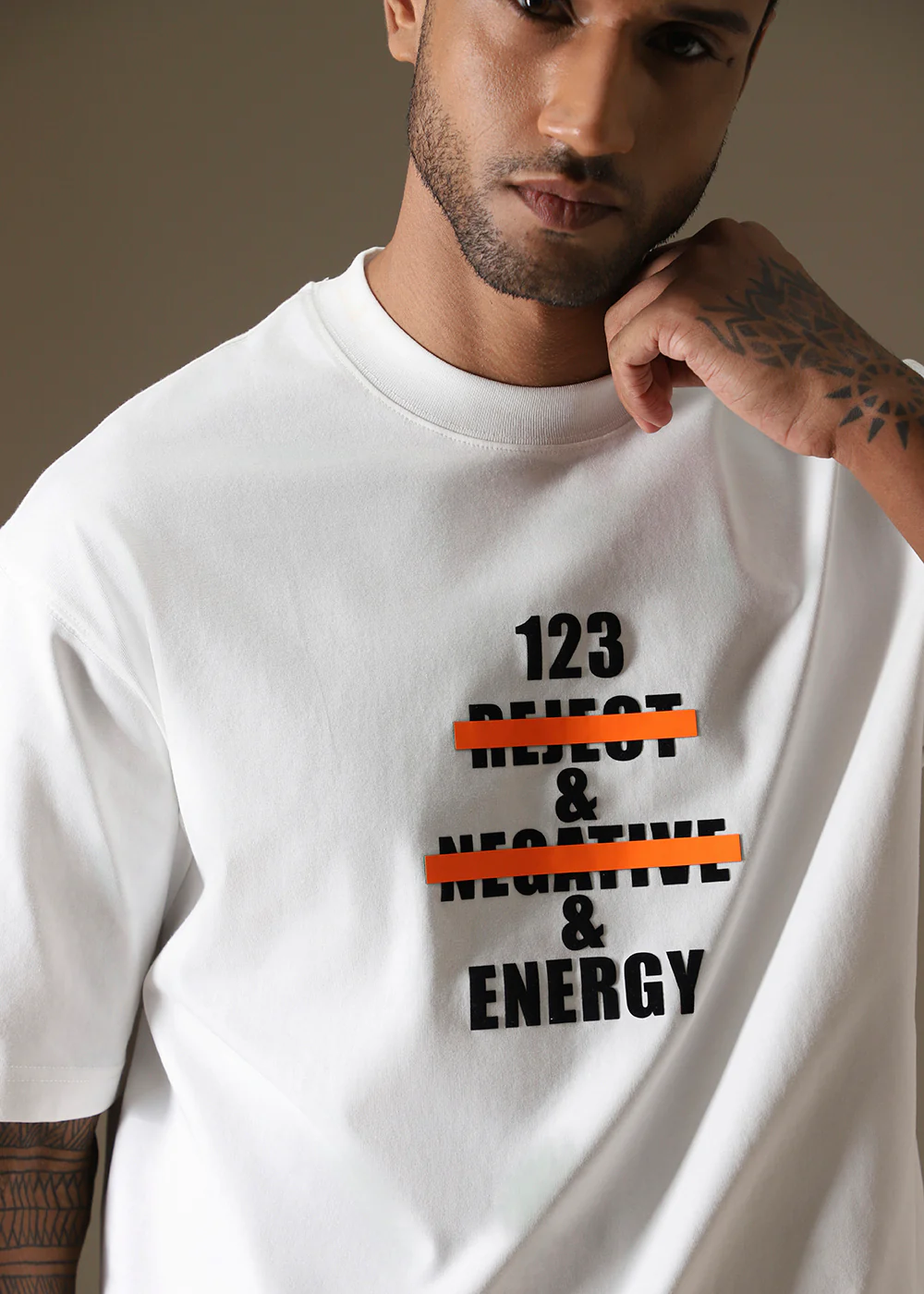 White Printed Oversized T-shirt - Image 7