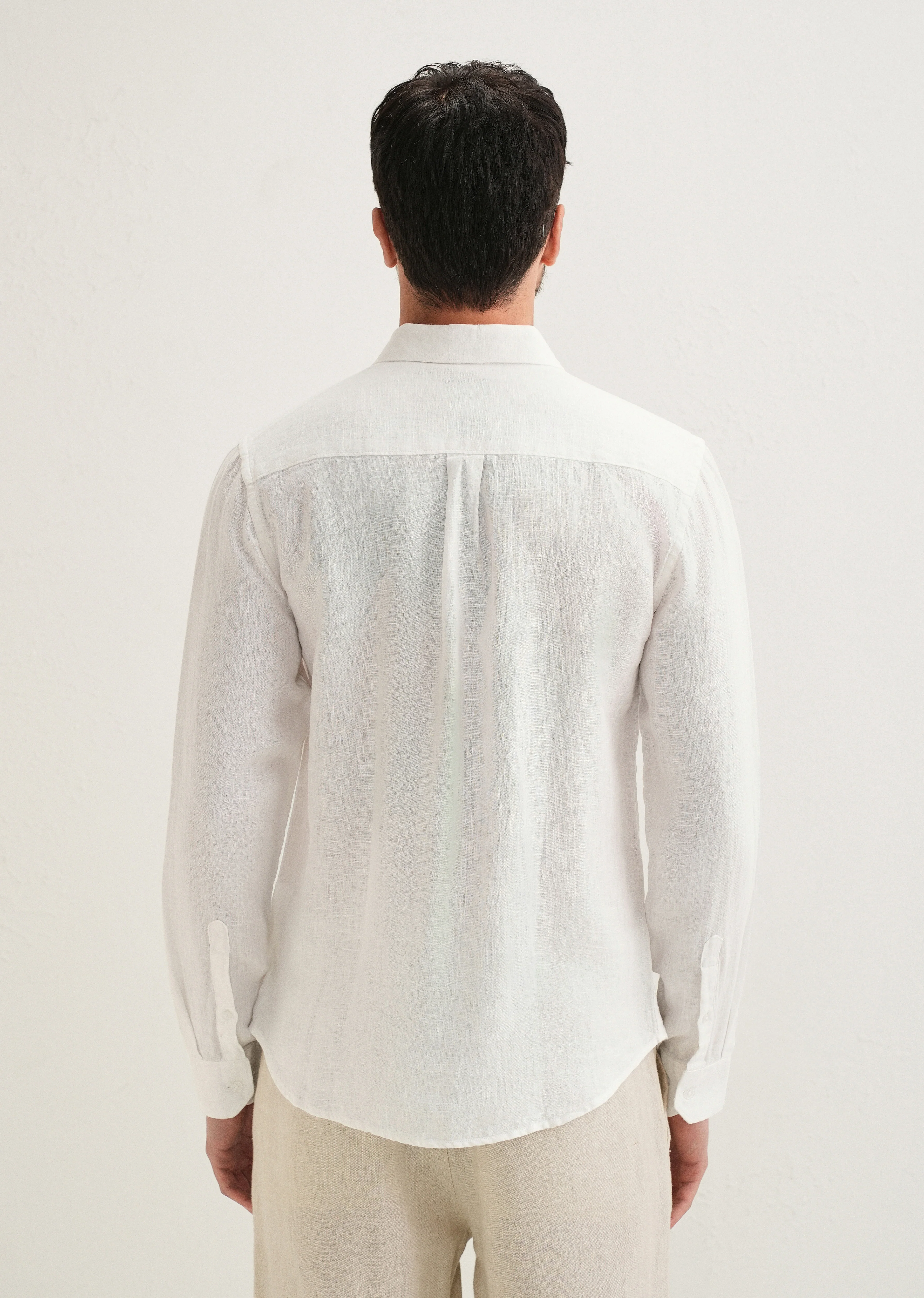 White Pure Linen Shirt - Image 3