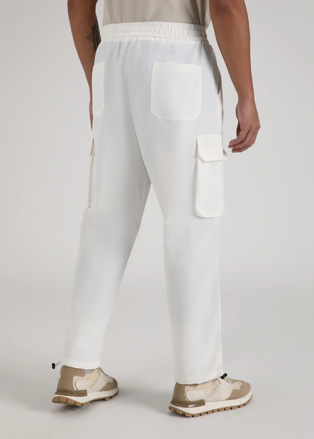 White Relaxed Fit Cargo Pant - Image 5