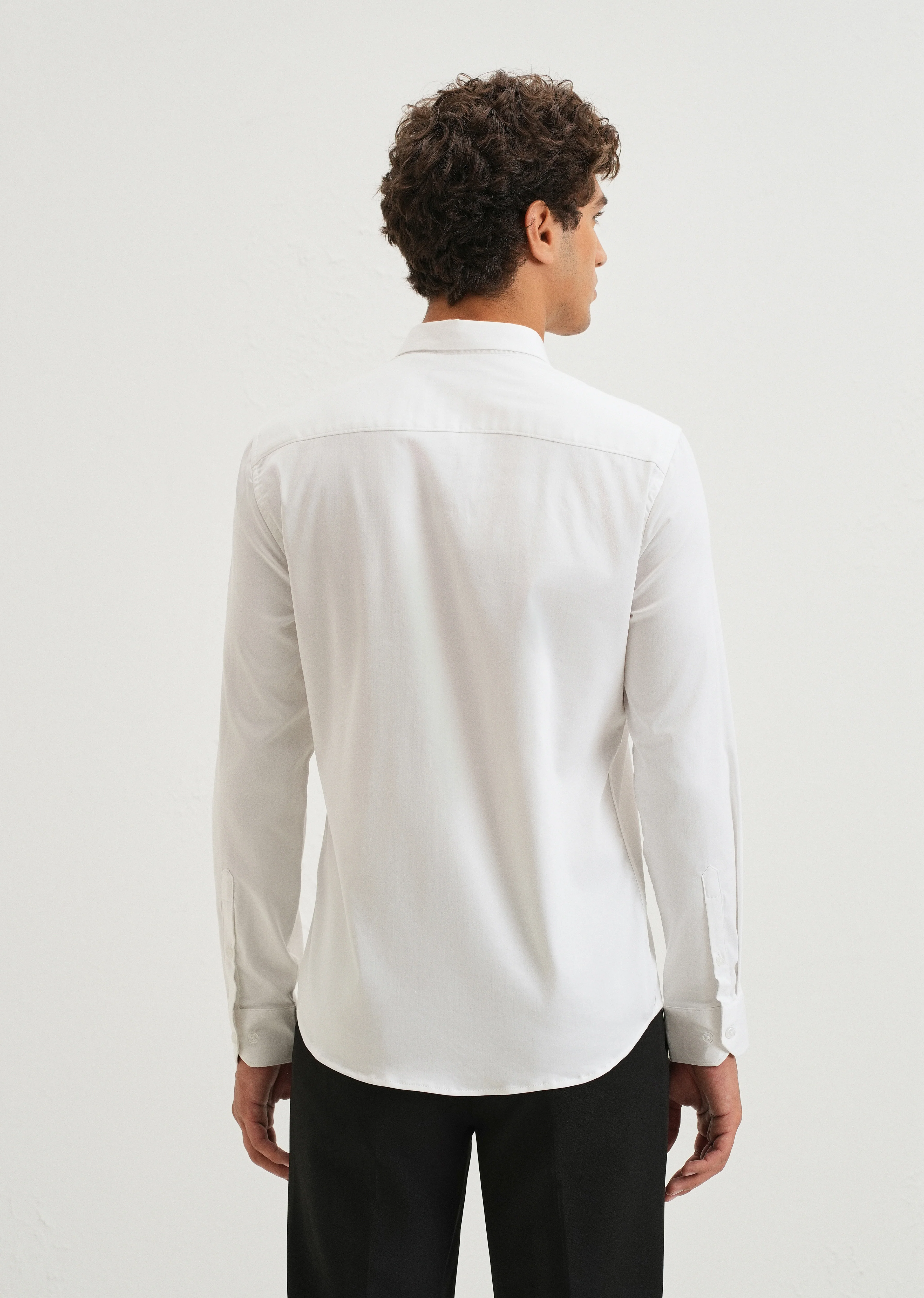 White Sequence Panel Designer Shirt - Image 3