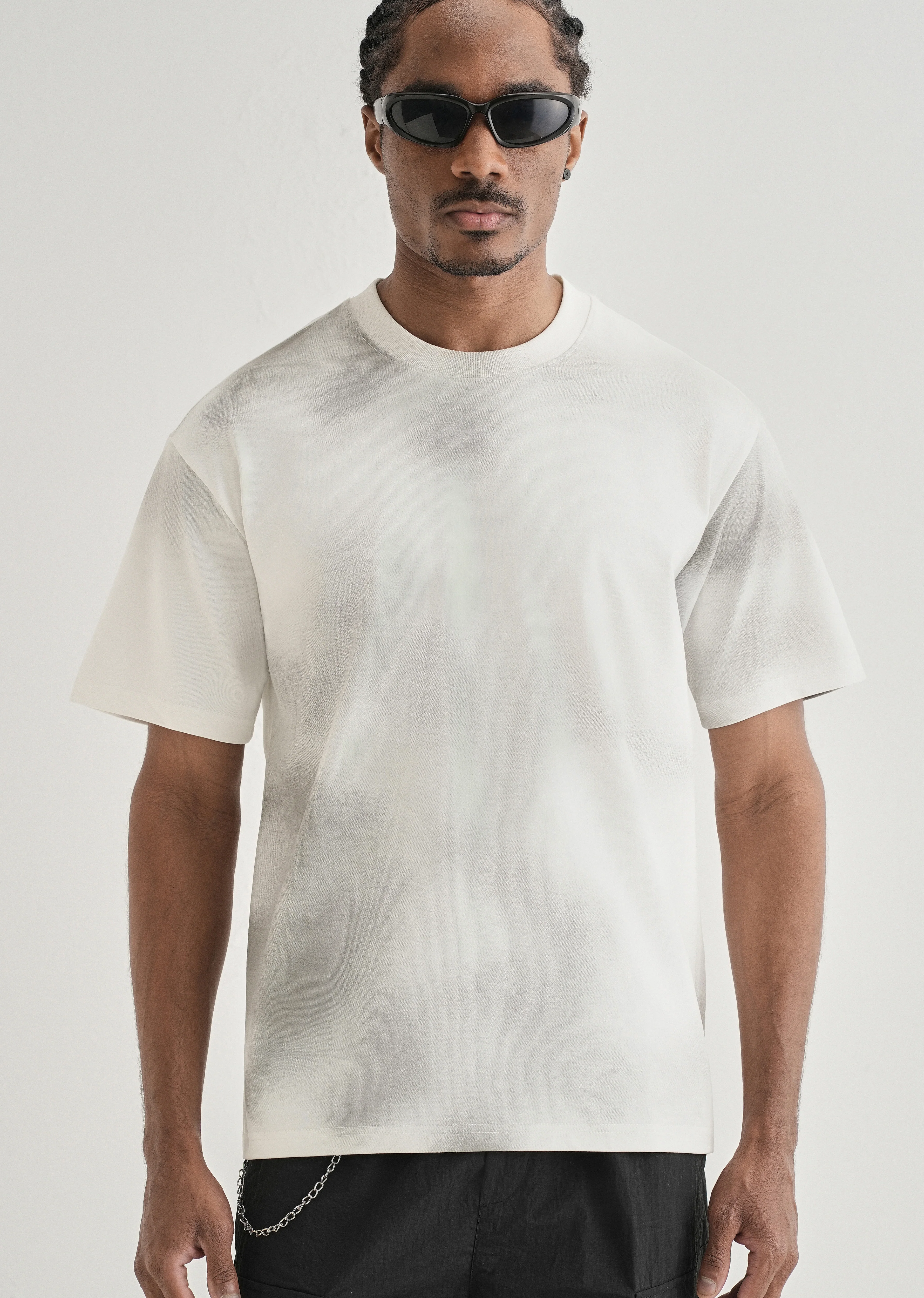 White Smudge Wash Oversized T-shirt - Image 7