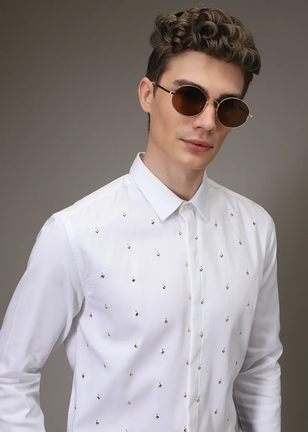 White Sparkler Designer Shirt - Image 3