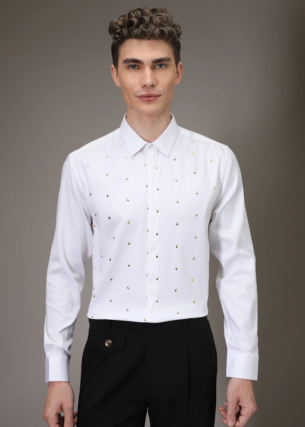 White Sparkler Designer Shirt - Image 4
